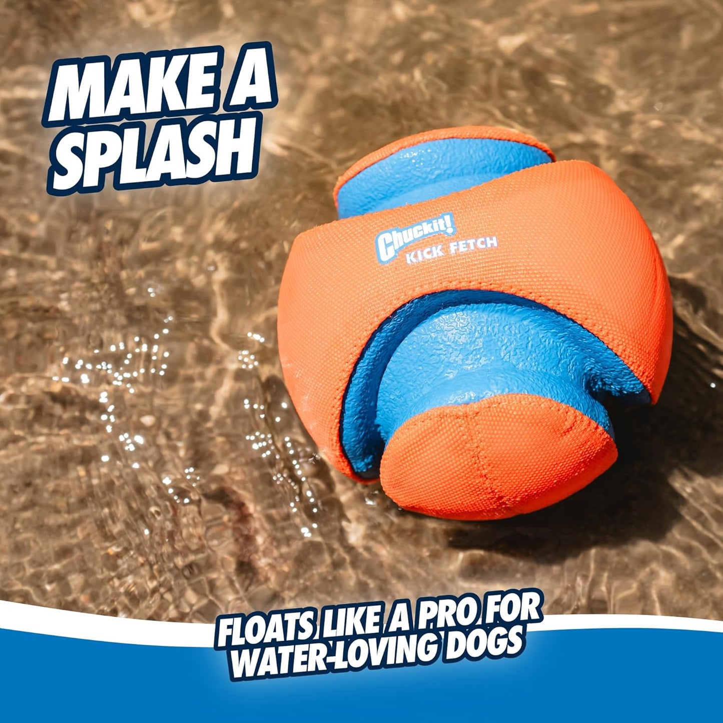 Kick Fetch Hundeball, Mehrfarbig/Meereswellen (Ocean Tides) Large
