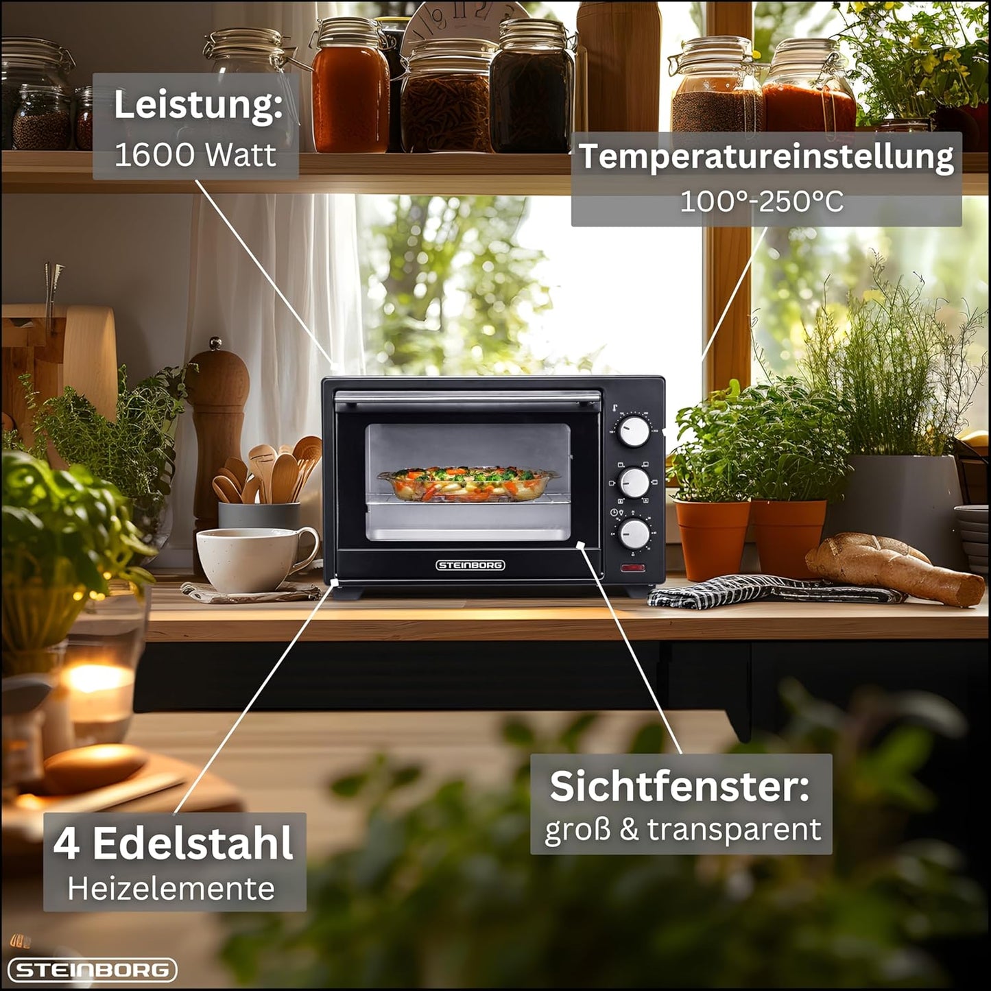 Mini Backofen mit Umluft