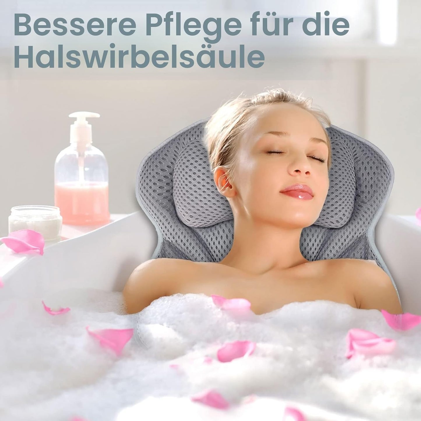 Badewannenkissen mit 6 Saugnäpfen