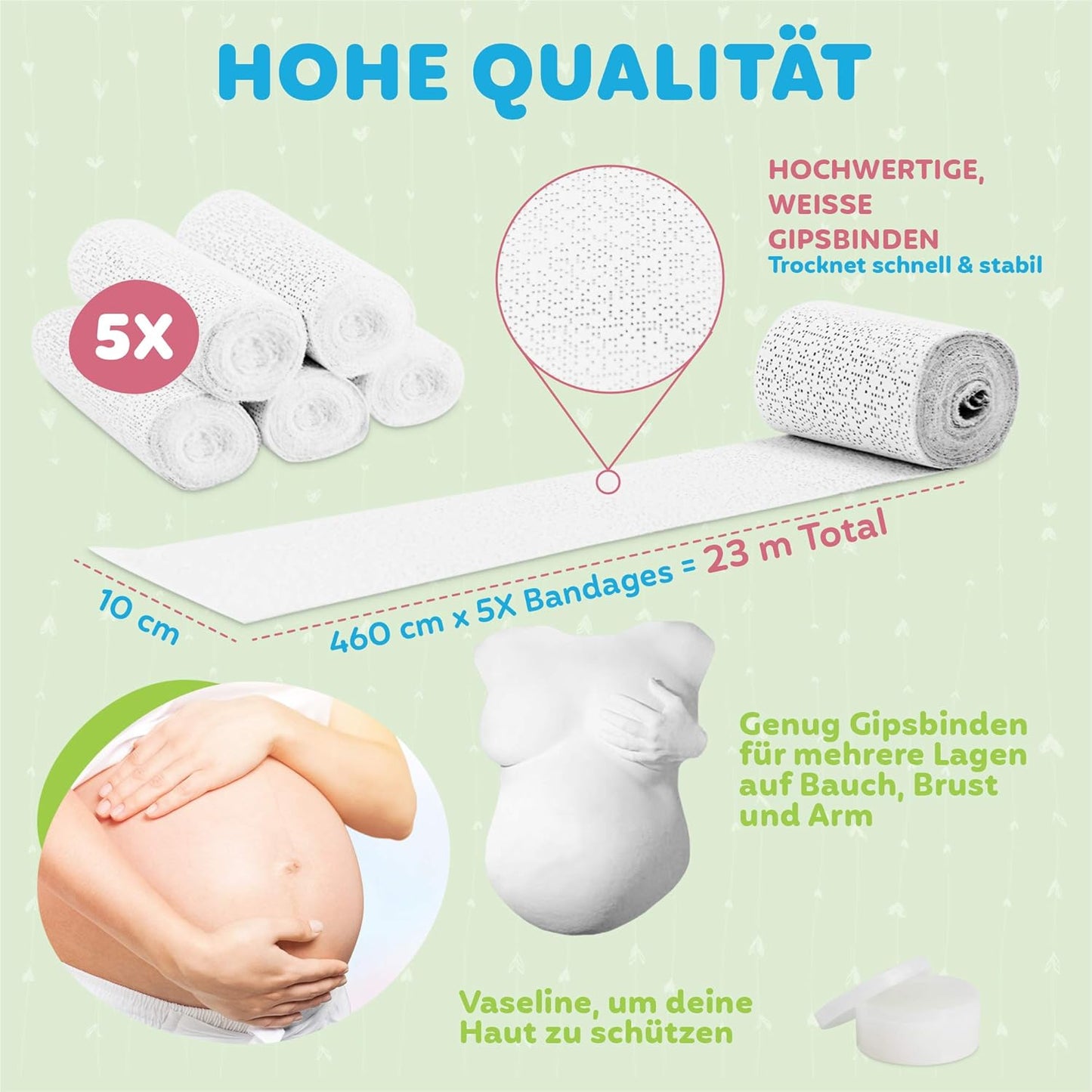 Babybauch Gipsabdruck Komplettset mit Farben