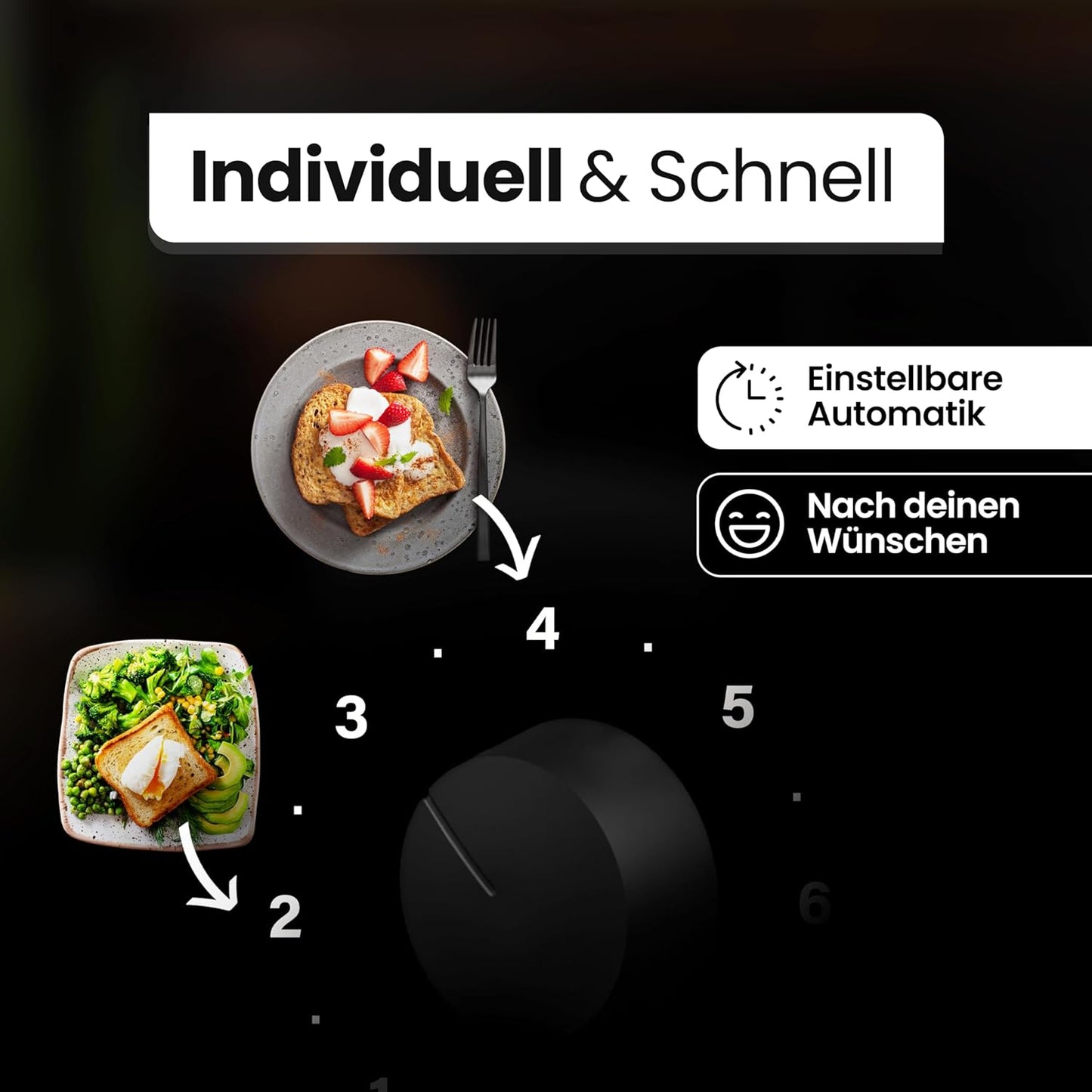 TA 6065 CB Toaster mit Brötchenaufsatz, Schwarz