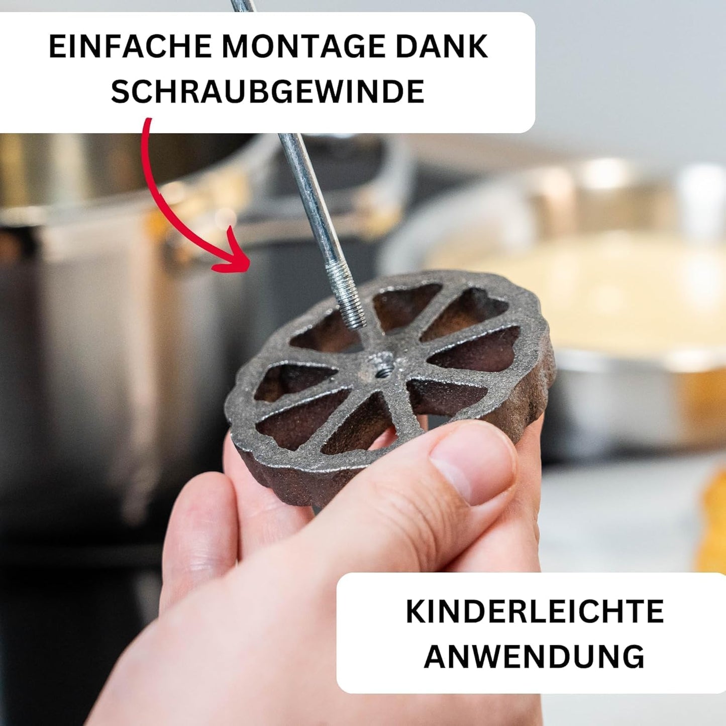 Rosettenwaffel-Werkzeug mit 3 Motivformen
