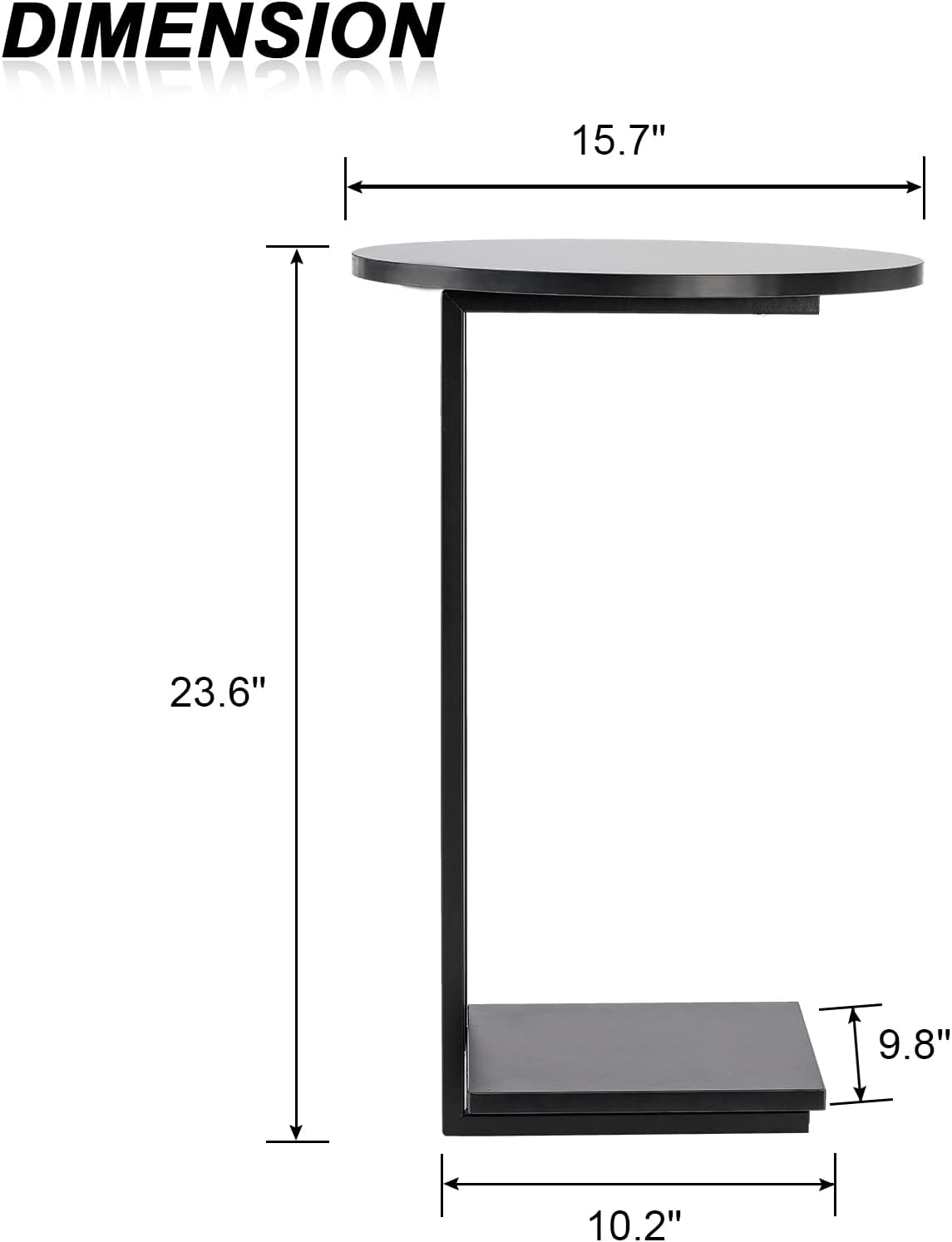 C-förmiger Beistelltisch im 2er-Set, Schwarz 40cm*40*60cm(2er Set)