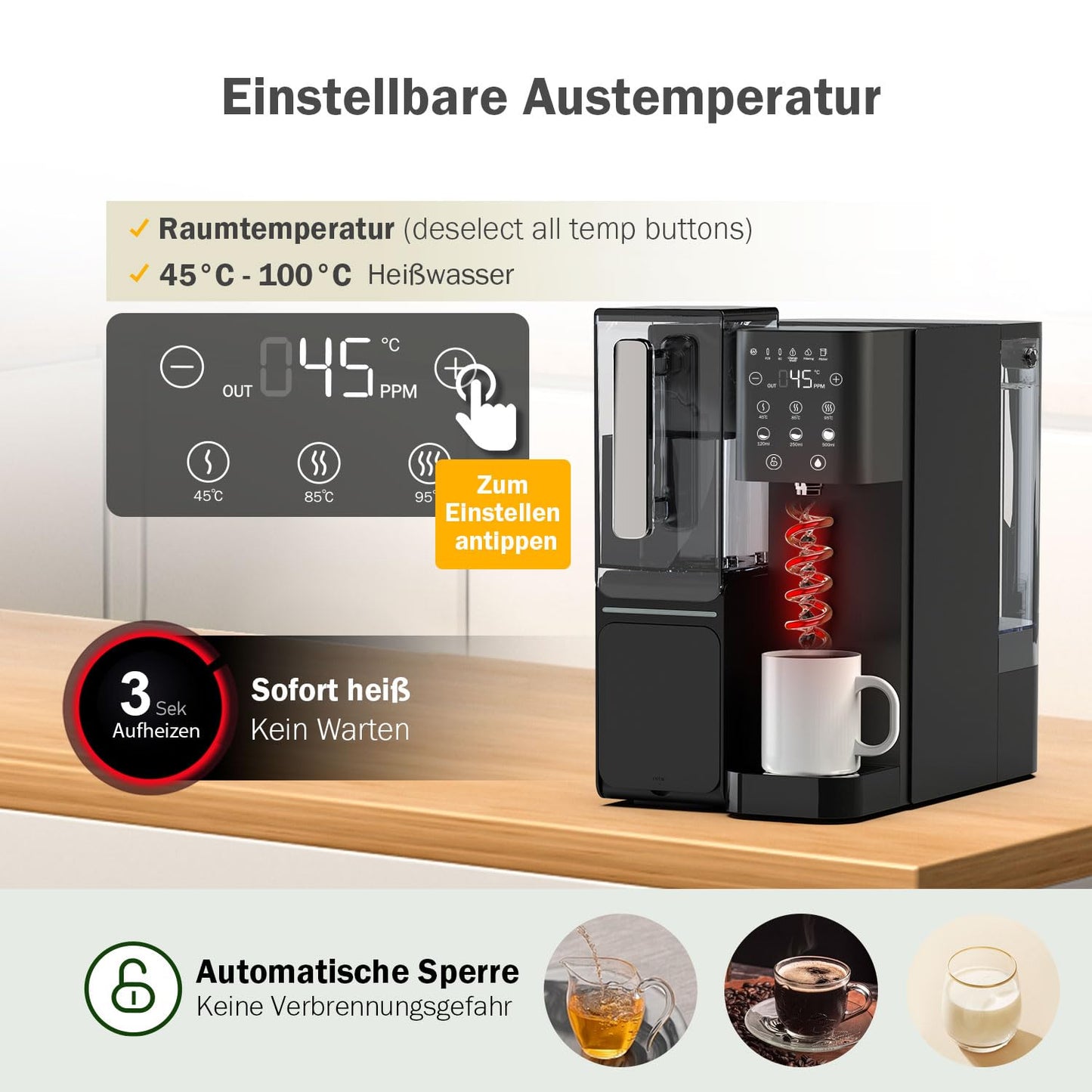Auftisch Umkehrosmoseanlage WB99-H, WB99-H (Mit Sofortheizung)