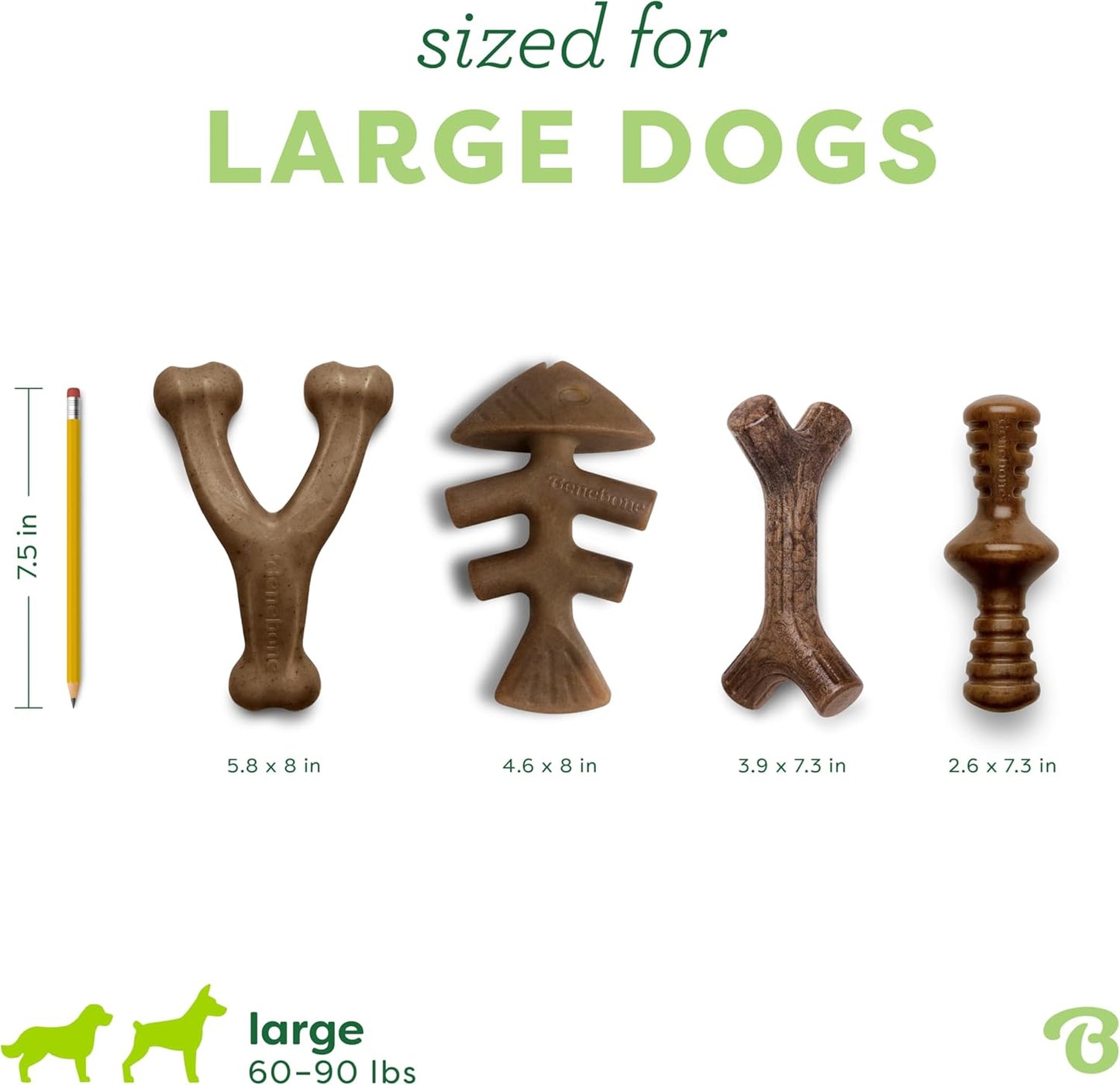 Hunde-Kauspielzeug-Set, 4 Pack Large