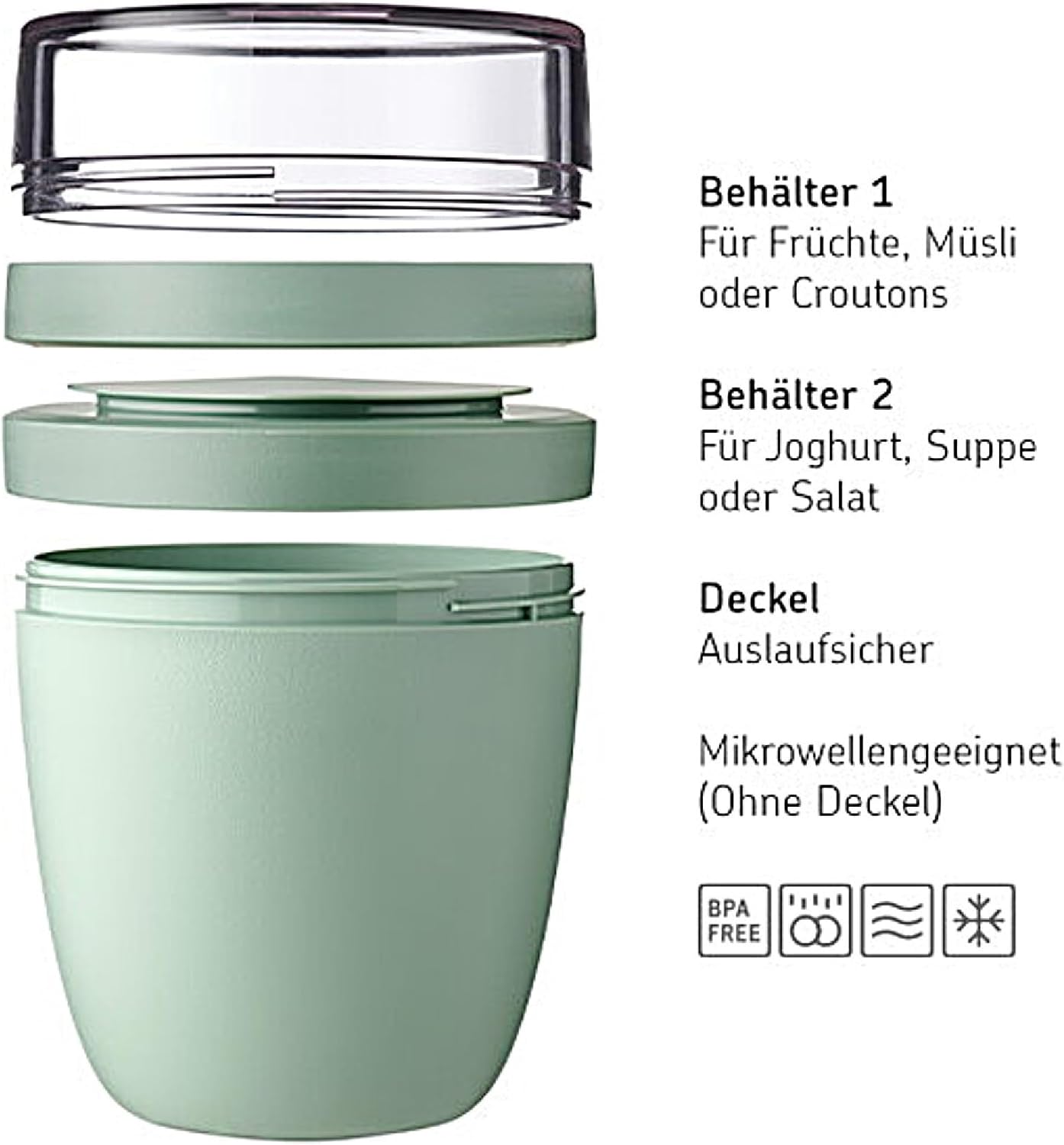 Lunchpot Switch Ellipse für Snacks und Müsli, Campus Red Lunchpot Switch Keine Personalisierung