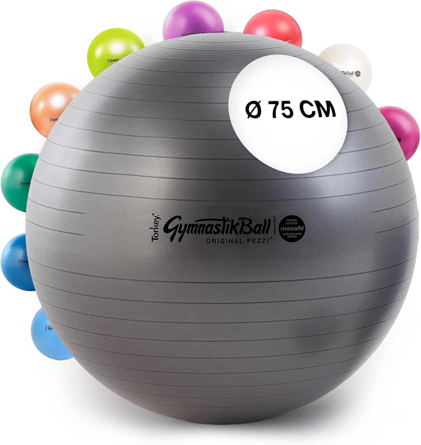 Gymnastikball Maxafe, 75cm Anthrazit