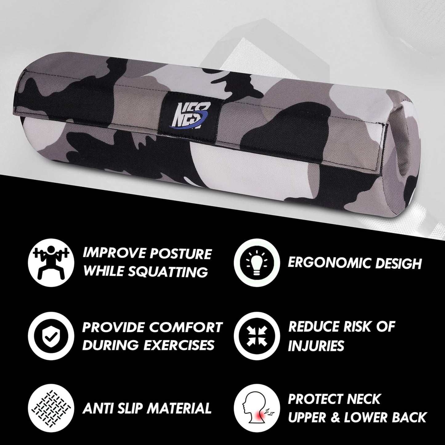 Barbell Pad, Camo Gray