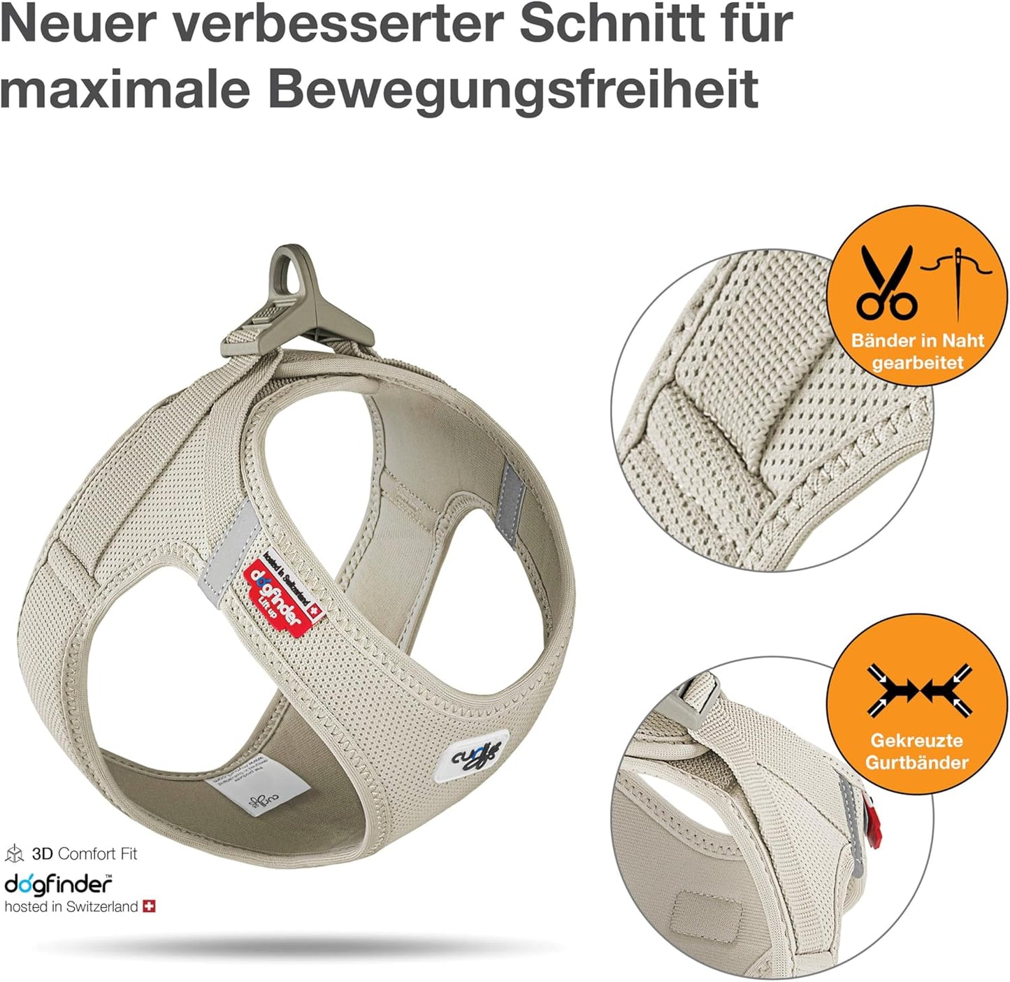 Brustgeschirr für Hunde, Light-Tan / 3XS / Einfarbig