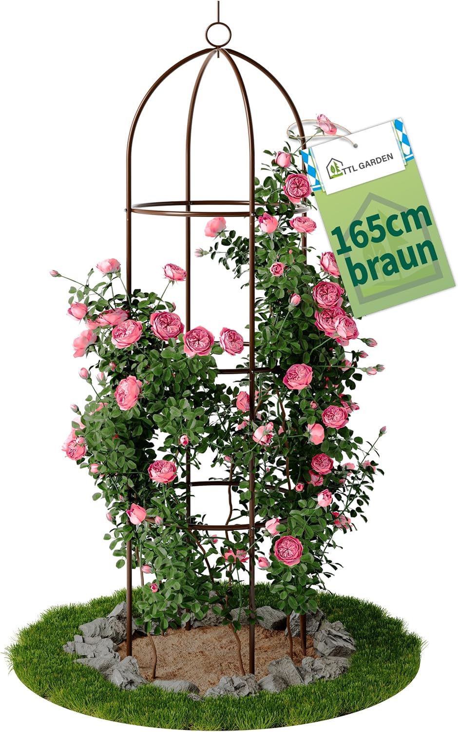 Obelisk Rankhilfe, 165cm braun 1x Braun