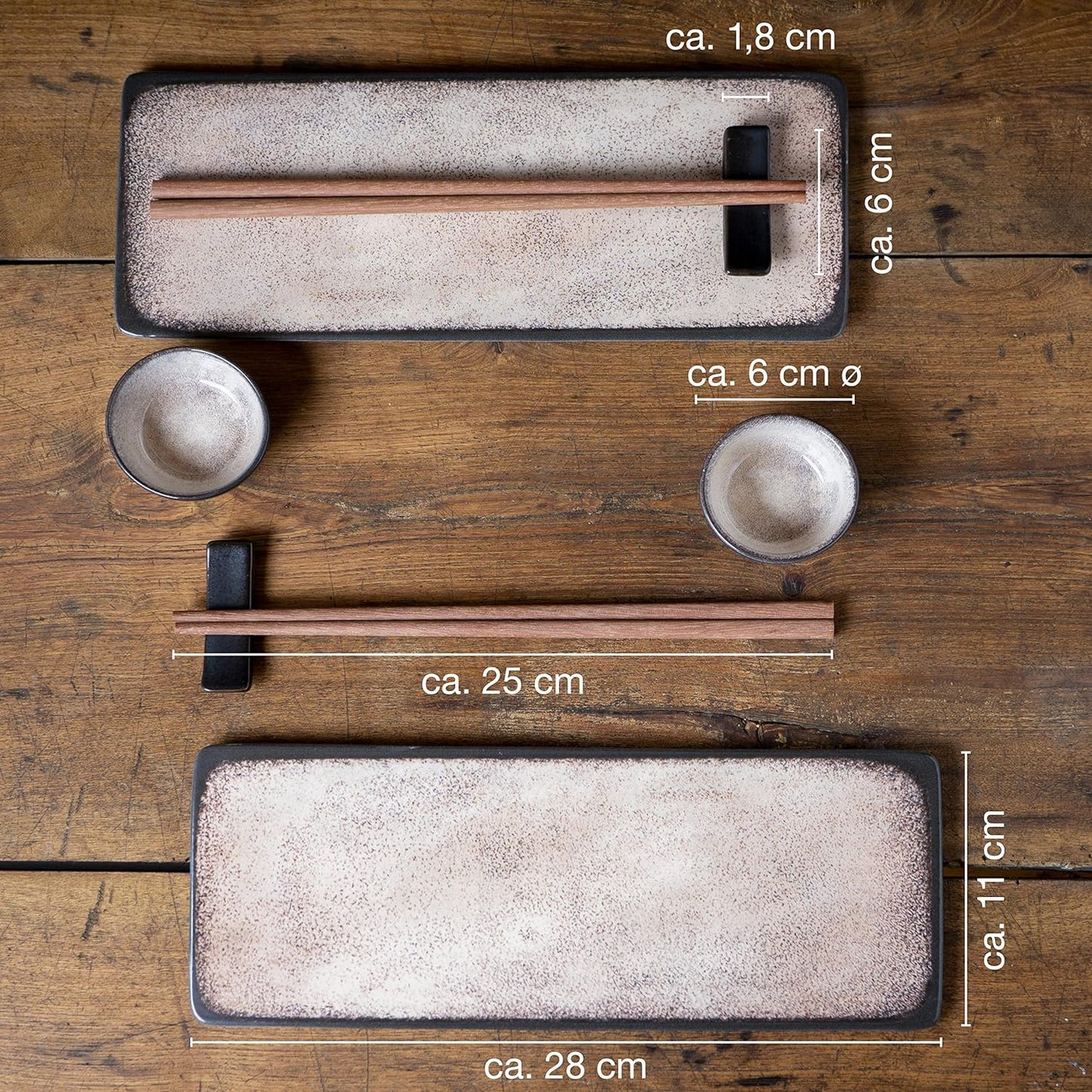 Sushi-Set, Beige 10-tlg Sushi Set