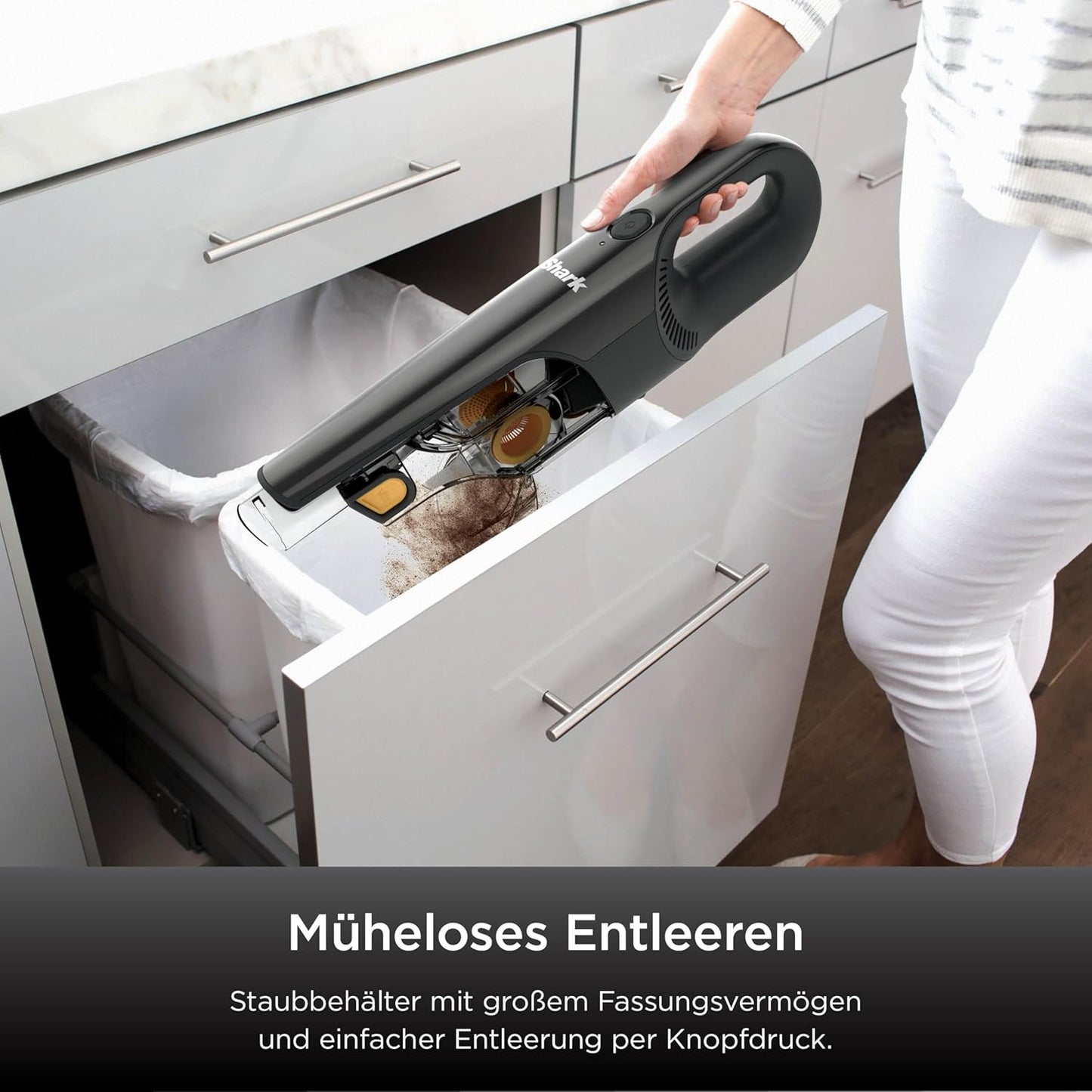 Kabelloser Handstaubsauger, 10 Minuten Laufzeit + 0.45l Schwarz-gelb