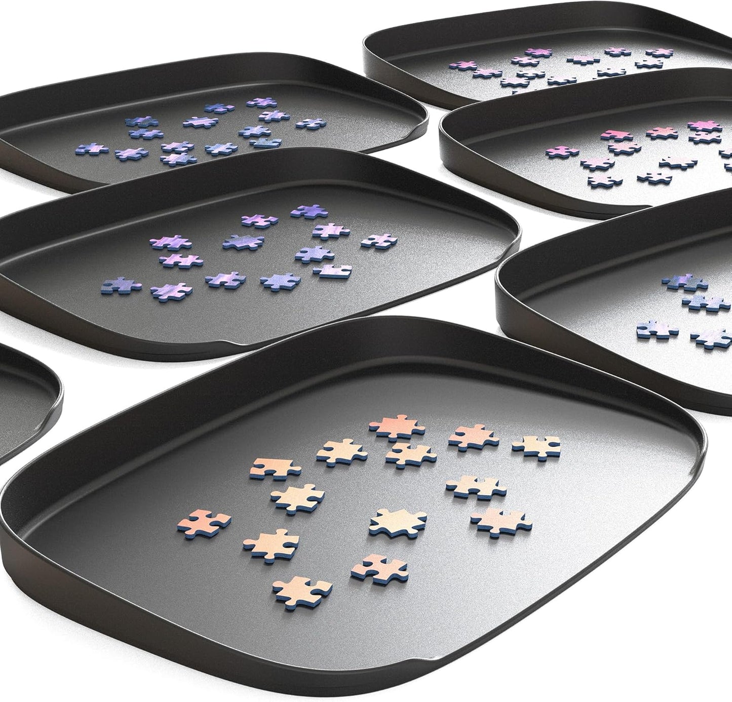Stapelbare Puzzle Sortierschalen-Set (6 Schalen), 1500 Black