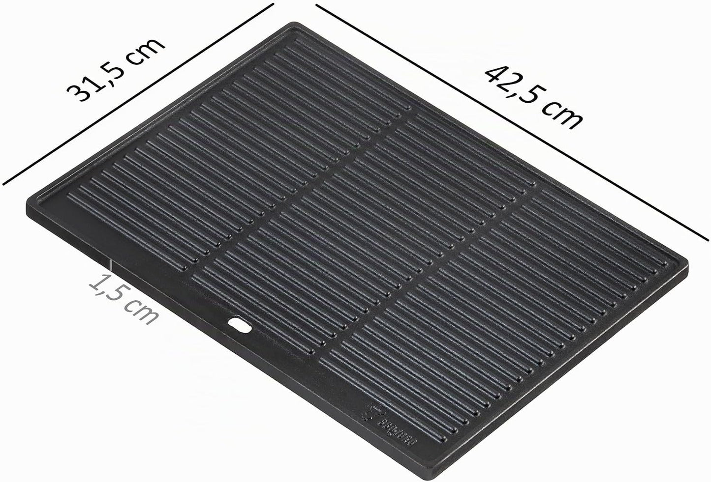 Gusseisen Grillplatte, Pre-seasoned 42.5 x 1.5 x 31.5 cm