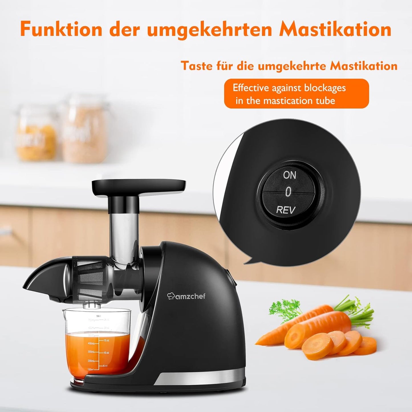 Slow Juicer, Mattschwarz|Medium