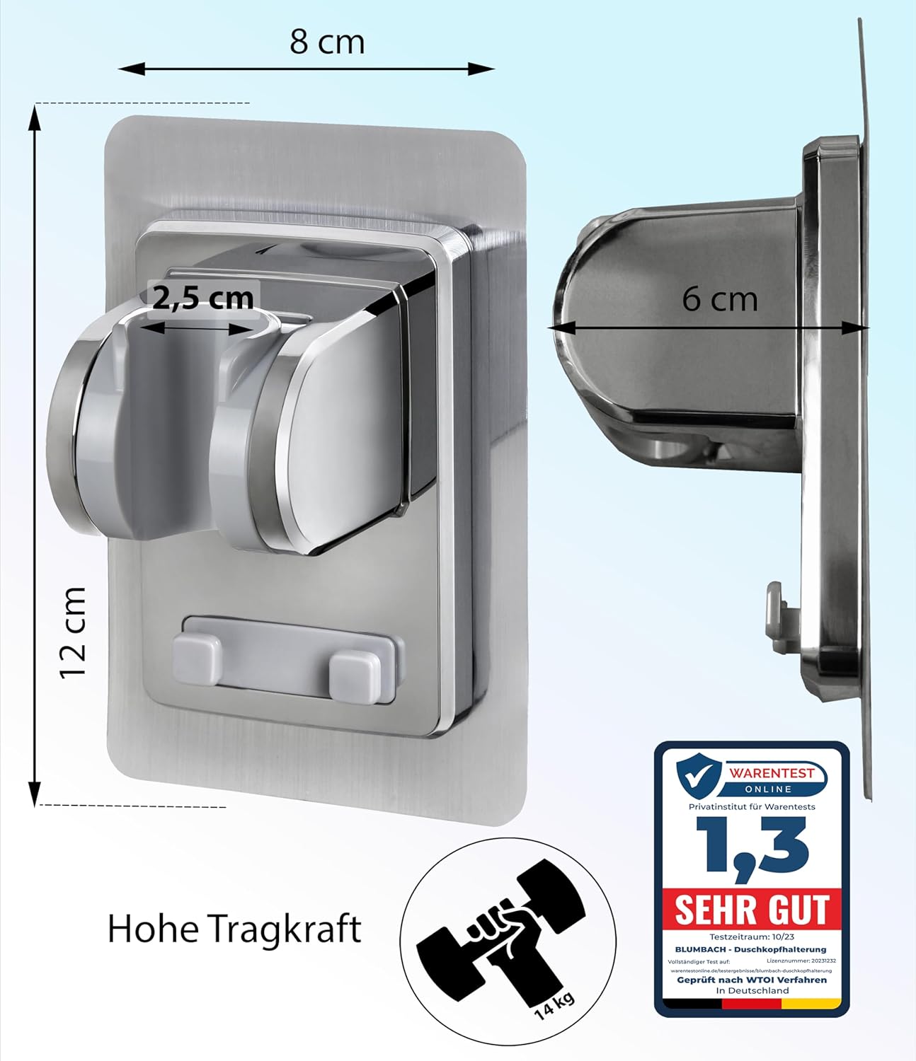 Duschkopfhalterung ohne Bohren, Chrom