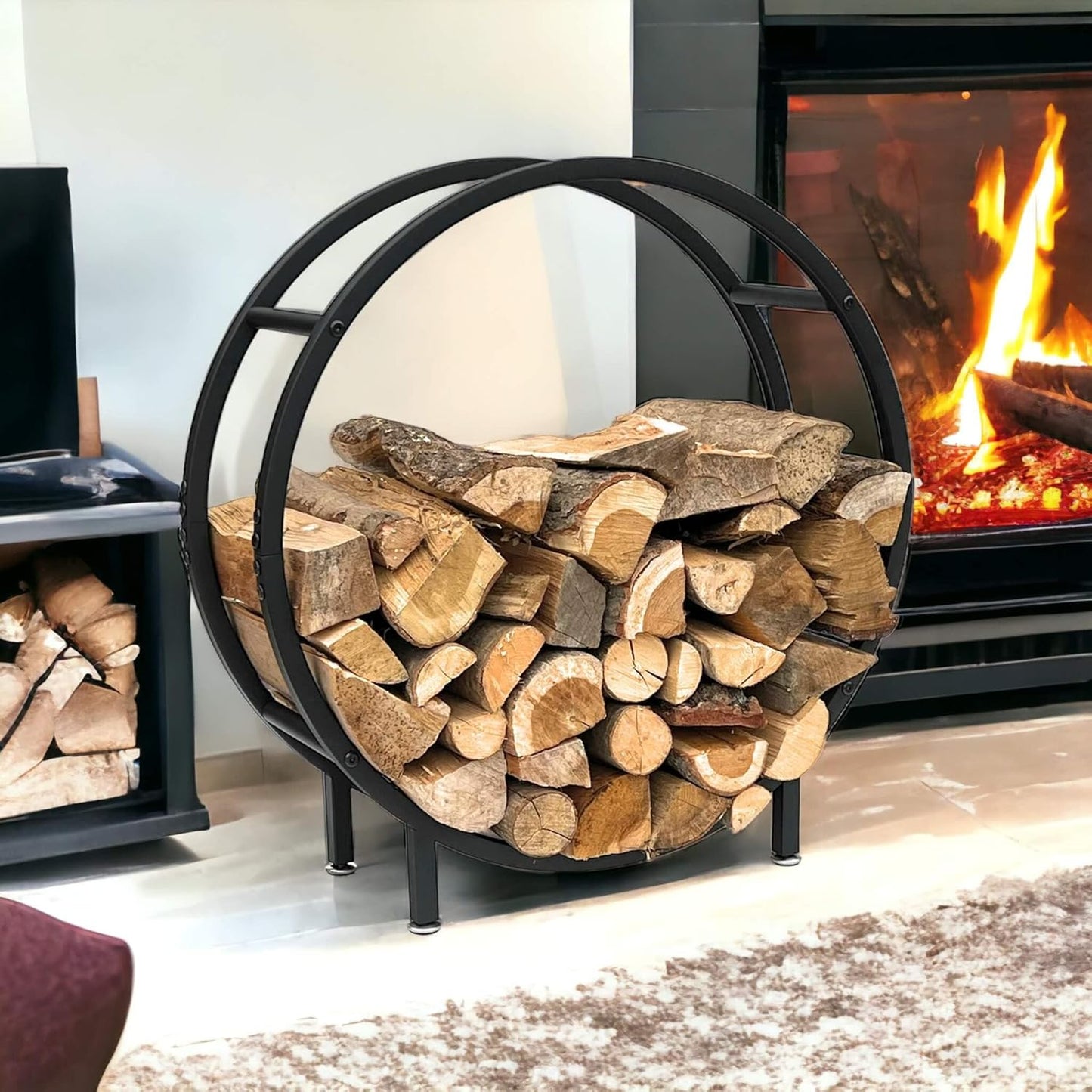 Kaminholzregal Rund aus Metall