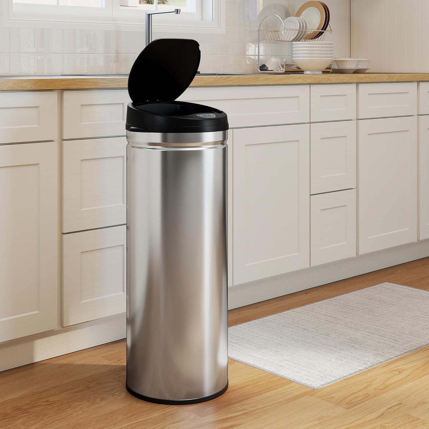 Sensor-Mülleimer, 50 L Silber
