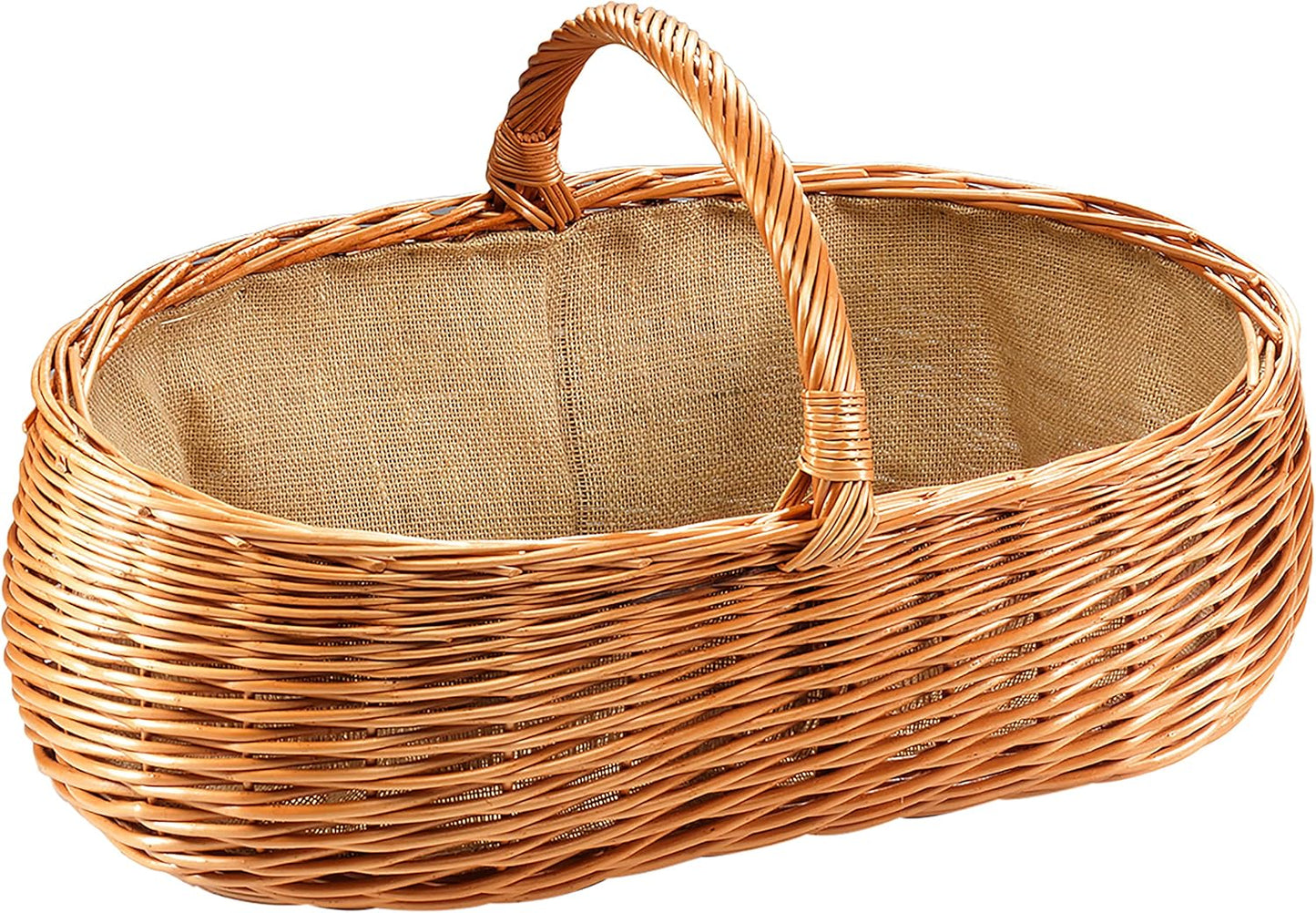 Kaminholzkorb oval mit Jutefutter