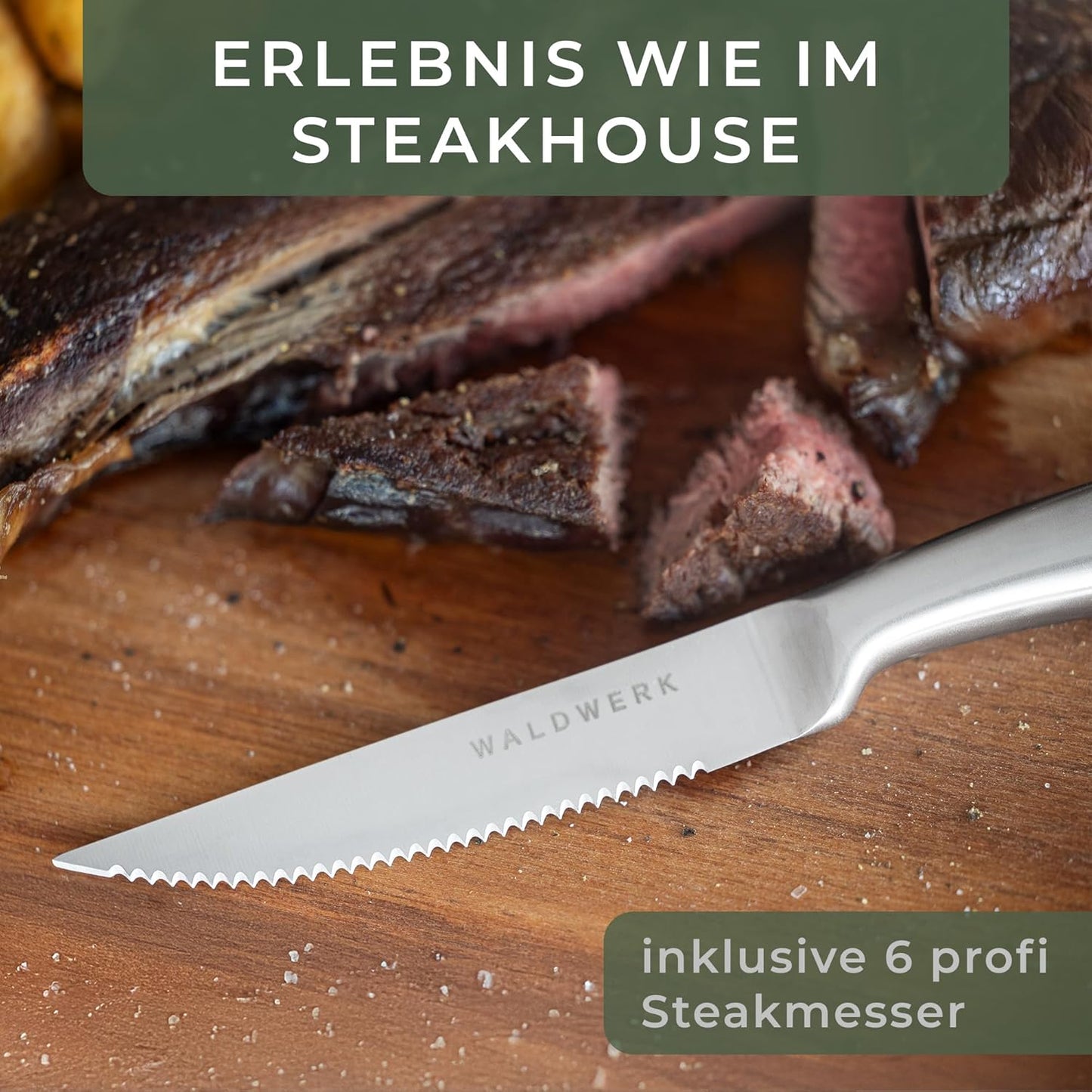 Messerblock mit 11-teiligem Messerset und integriertem Messerschärfer, Messerblock bestückt 11 Akazie