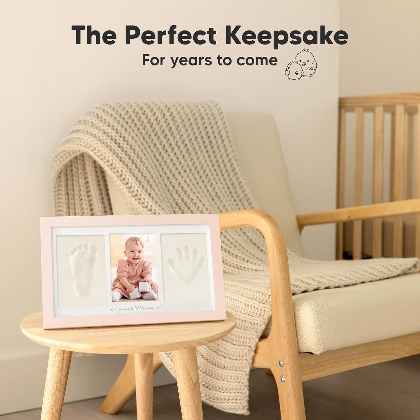 Hand- und Fussabdruck-Set, 33x20cm, Petal Pink Duo, 33cm x 20cm