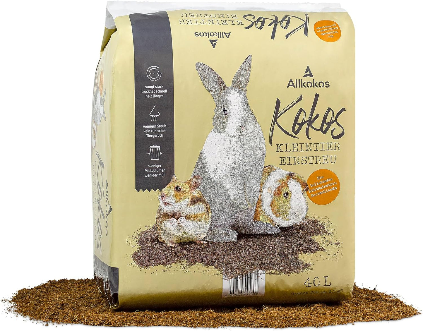 Einstreu für Kleintiere, 2 x 40 Liter Kokoseinstreu