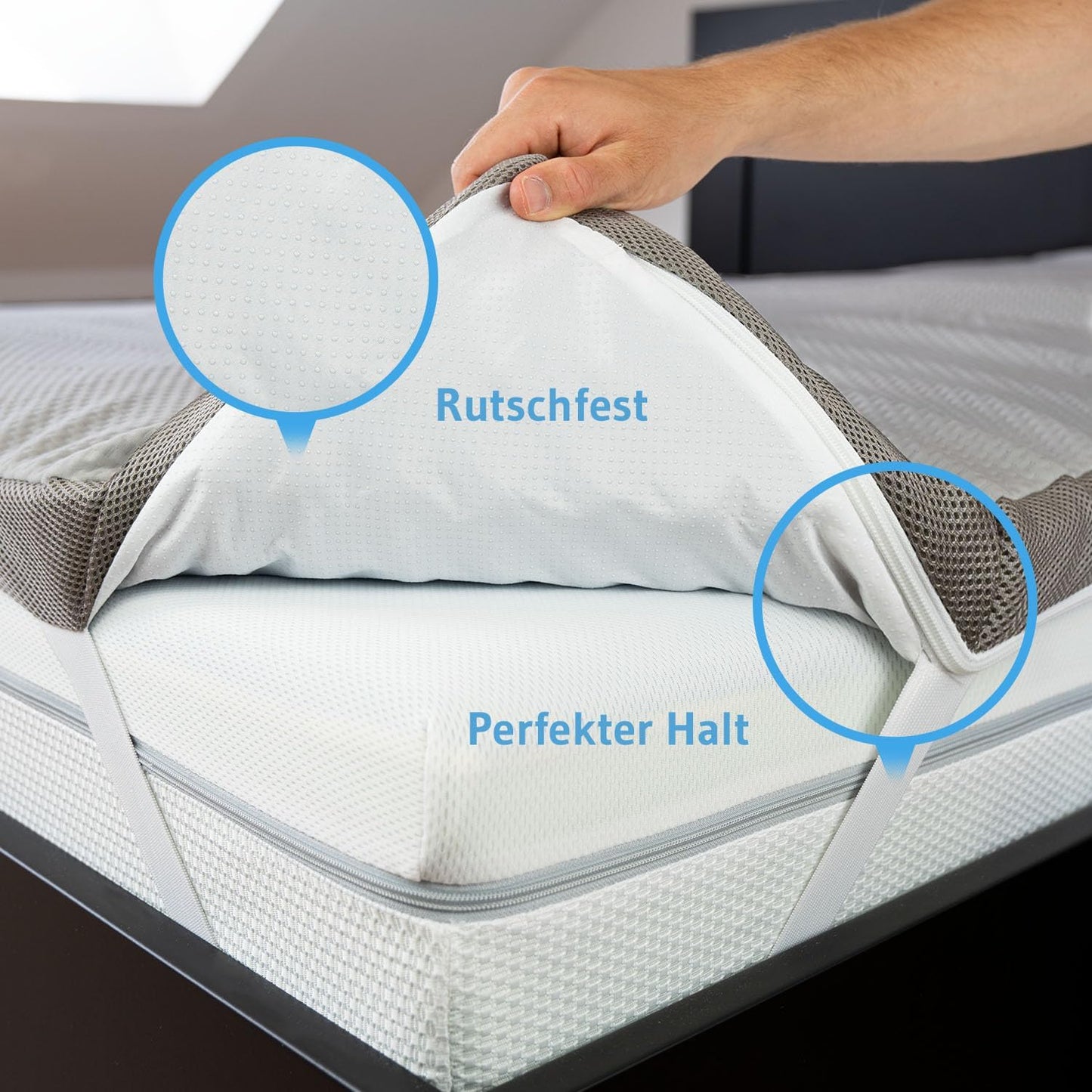 Ergonomischer Memory-Schaum-Topper (160x200 cm), 160 x 200 cm Renewon