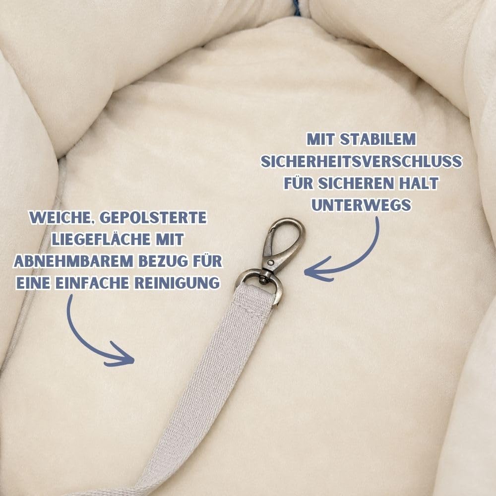 Hundetragetasche mit Reisebett, blau S