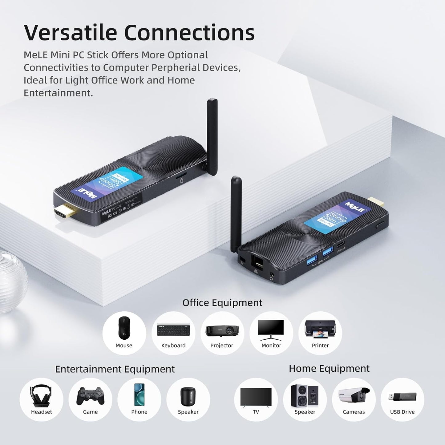 Lüfterloser Mini-PC-Stick mit Windows 11, 4GB 128GB PCG02-N4000 Home