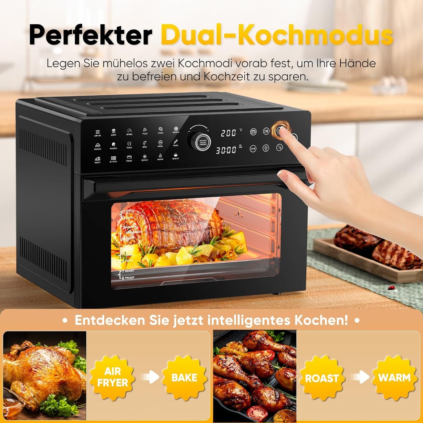 Minibackofen mit 20 Programmen