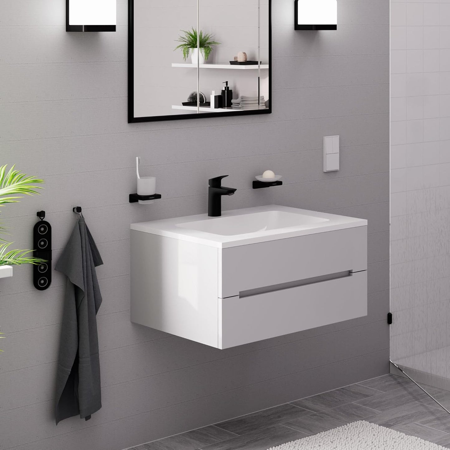 Logis Waschtischarmatur, CoolStart, ComfortZone100, ohne Ablaufgarnitur, Mattschwarz, Auslaufhöhe 100mm, ohne Ablauf / energiesparend