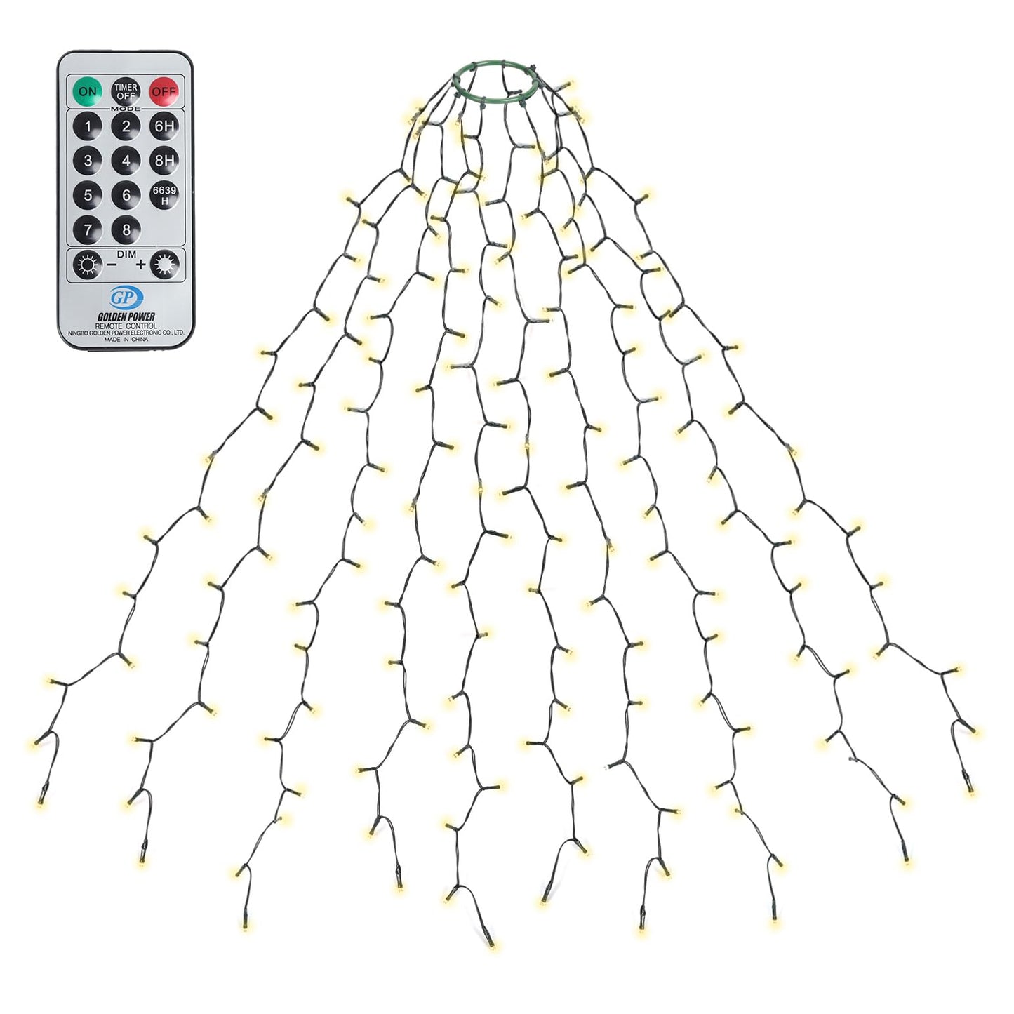LED-Christbaumbeleuchtung mit Fernbedienung, Warmweiß Fernbedienung 1,5m