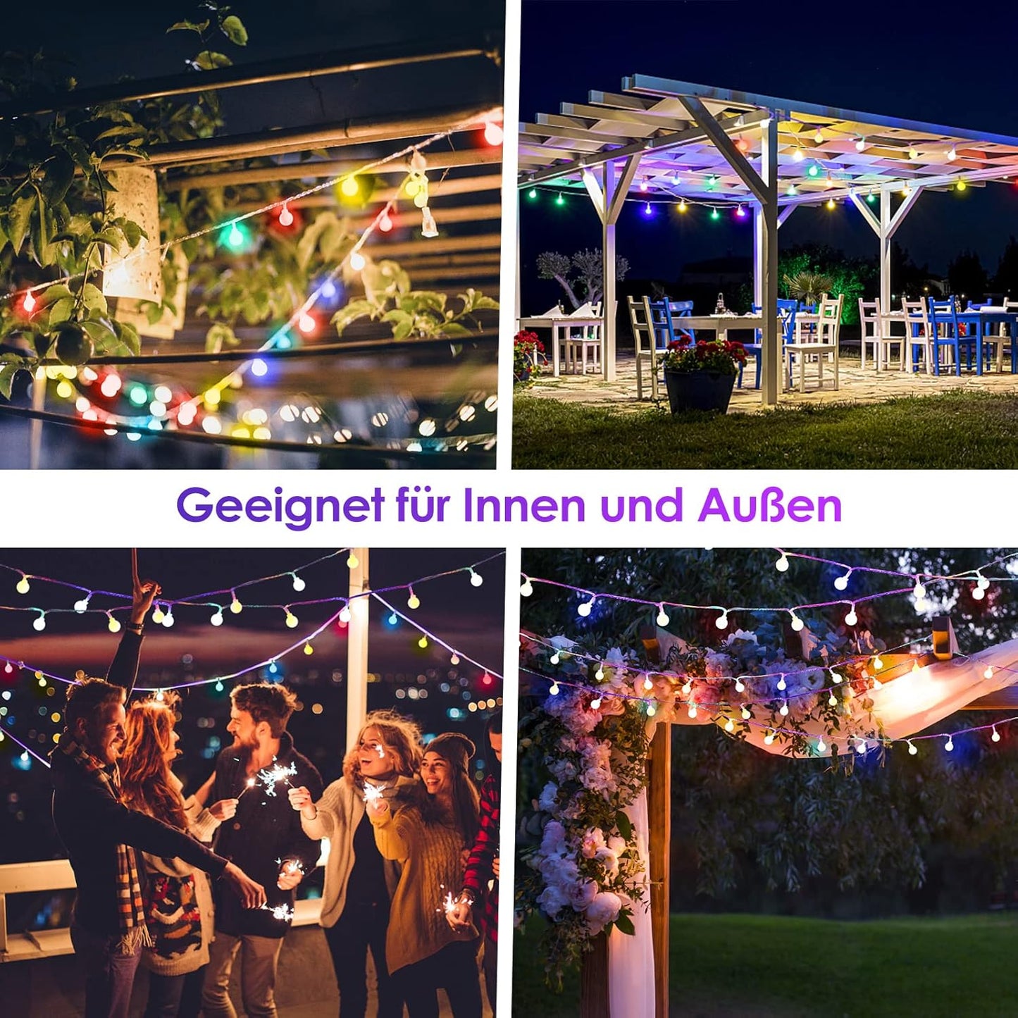 LED-Lichterkette mit Fernbedienung (100 LEDs, 13m), Bunt 13M