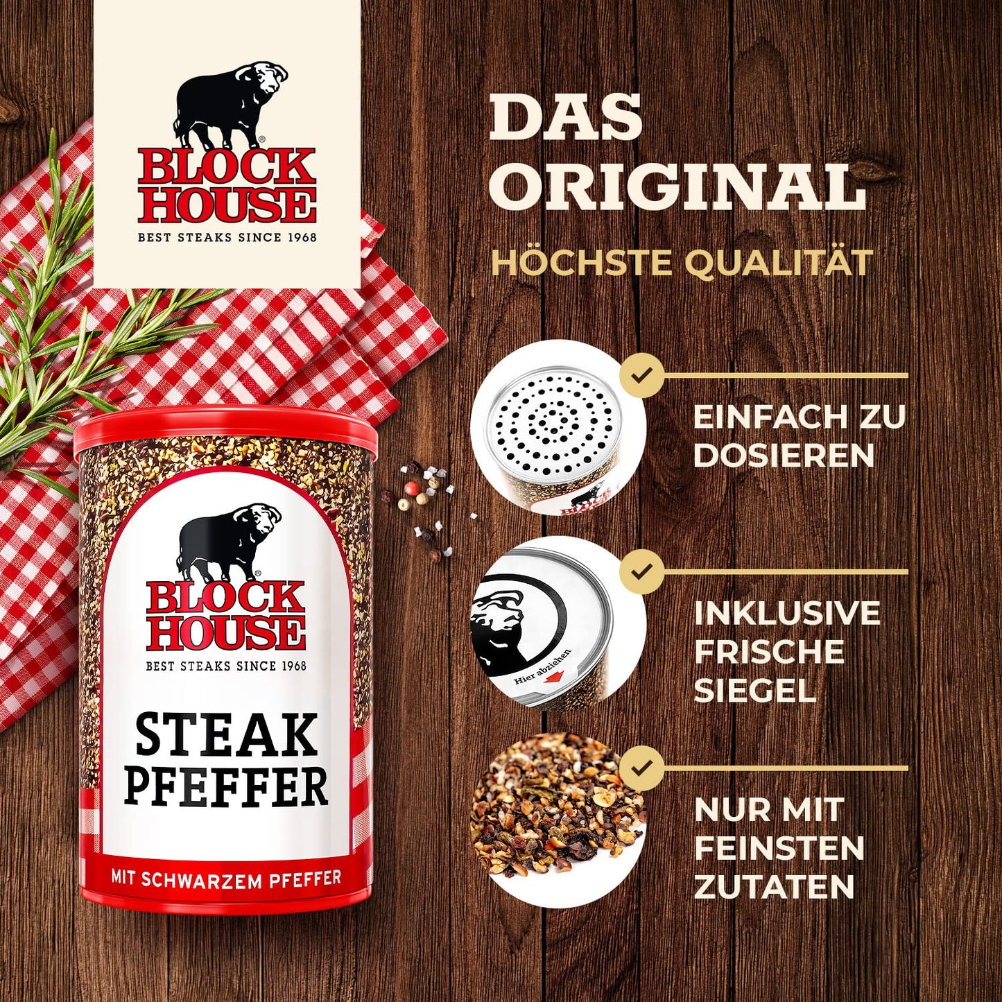 3er Set Steak Pfeffer Gewürzmischung, 200 g (3er Pack)