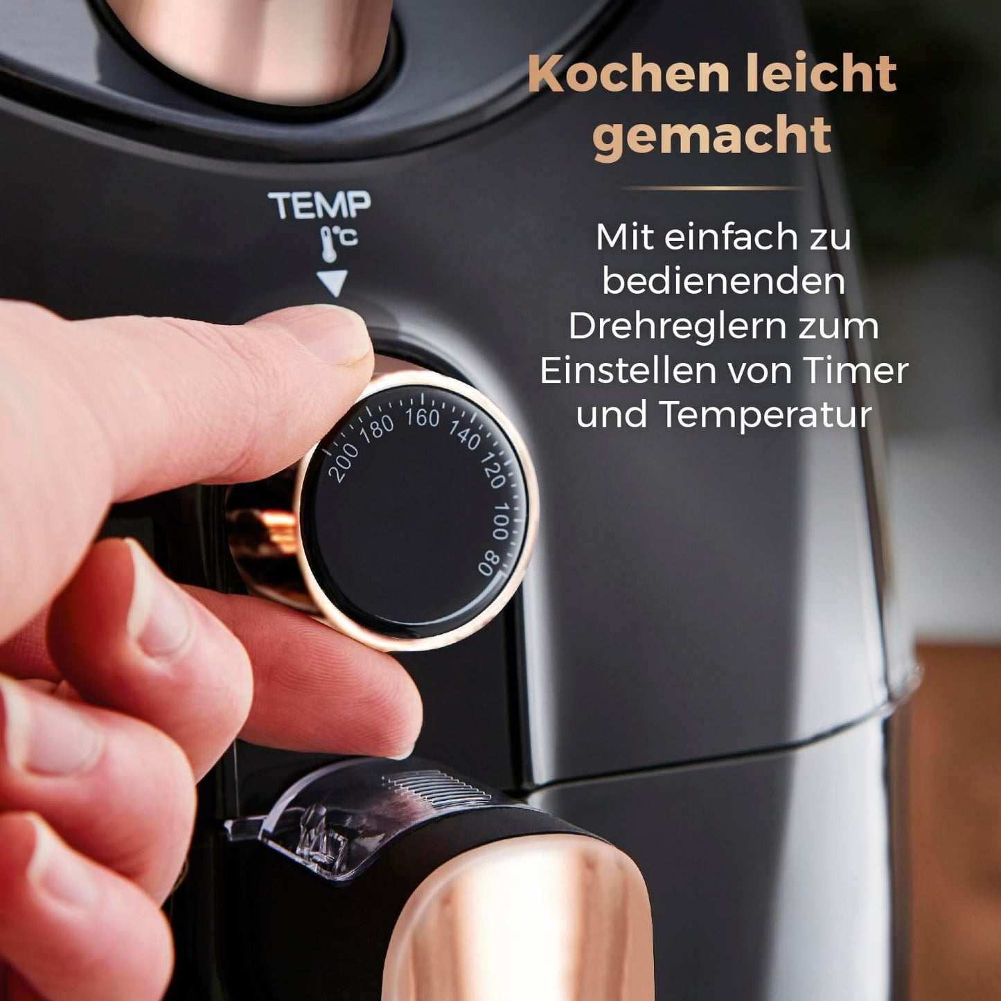 T17021RG Heissluftfritteuse, 4,3 l Heissluftfritteuse Roségold