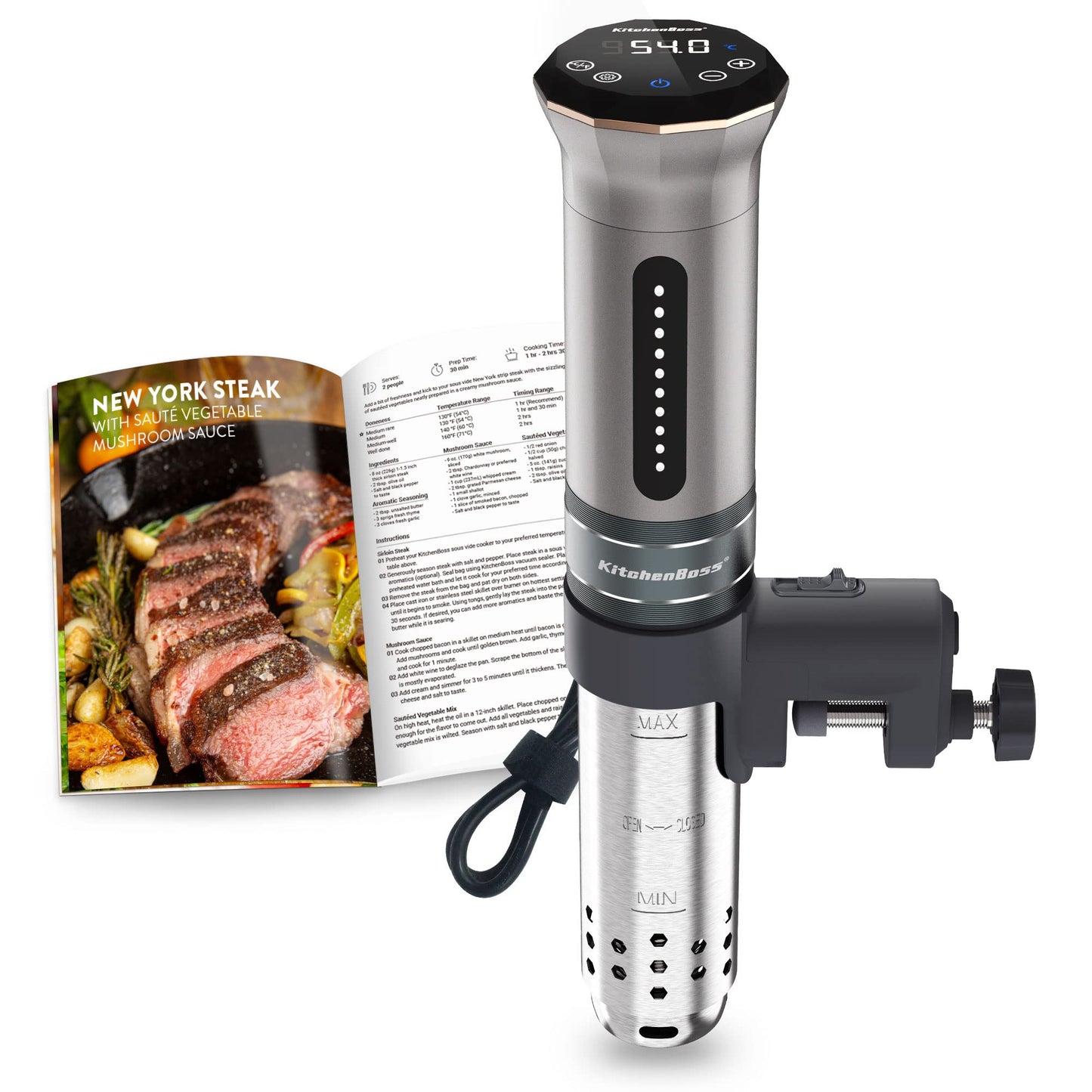 Sous-Vide-Garer G310 mit Touchscreen-Timer, 300 Silber