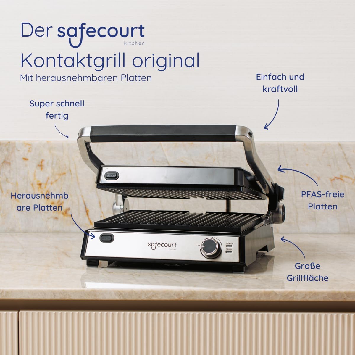 4-in-1 Kontaktgrill, Silber