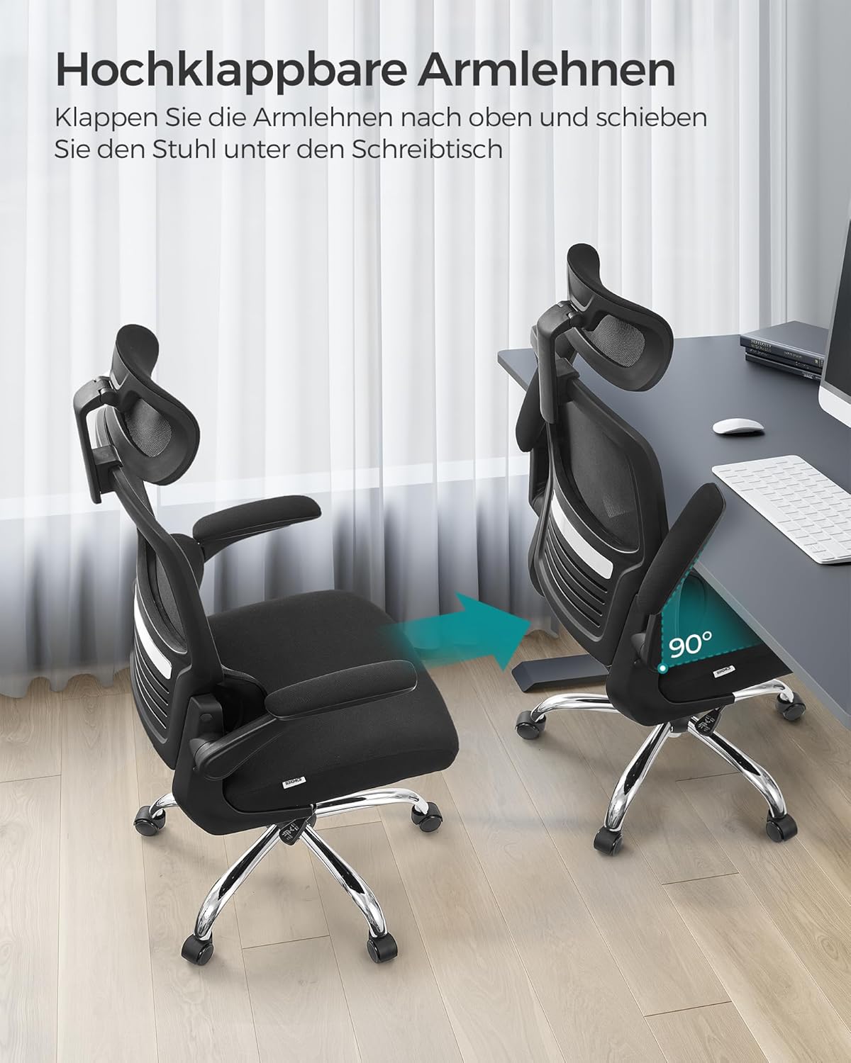 Bürostuhl OBN040B01, Tintenschwarz