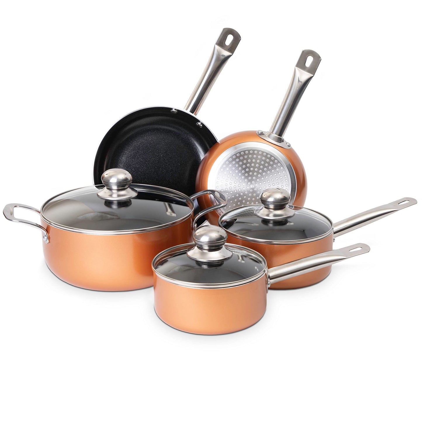 8-teiliges Kochgeschirr-Set, Edelstahl 8-teilig