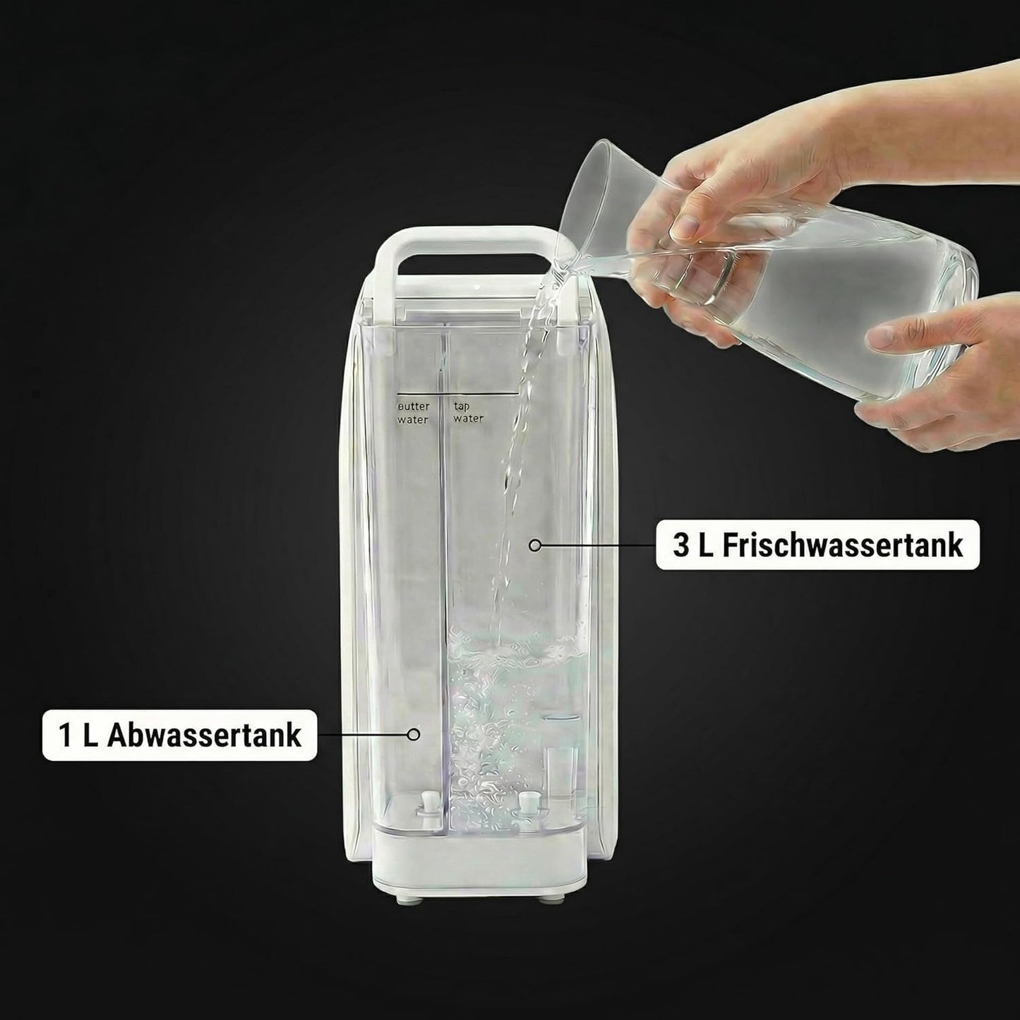 W12 Umkehrosmose-Wasserspender mit 5-Stufen-Filterung, Black Edition