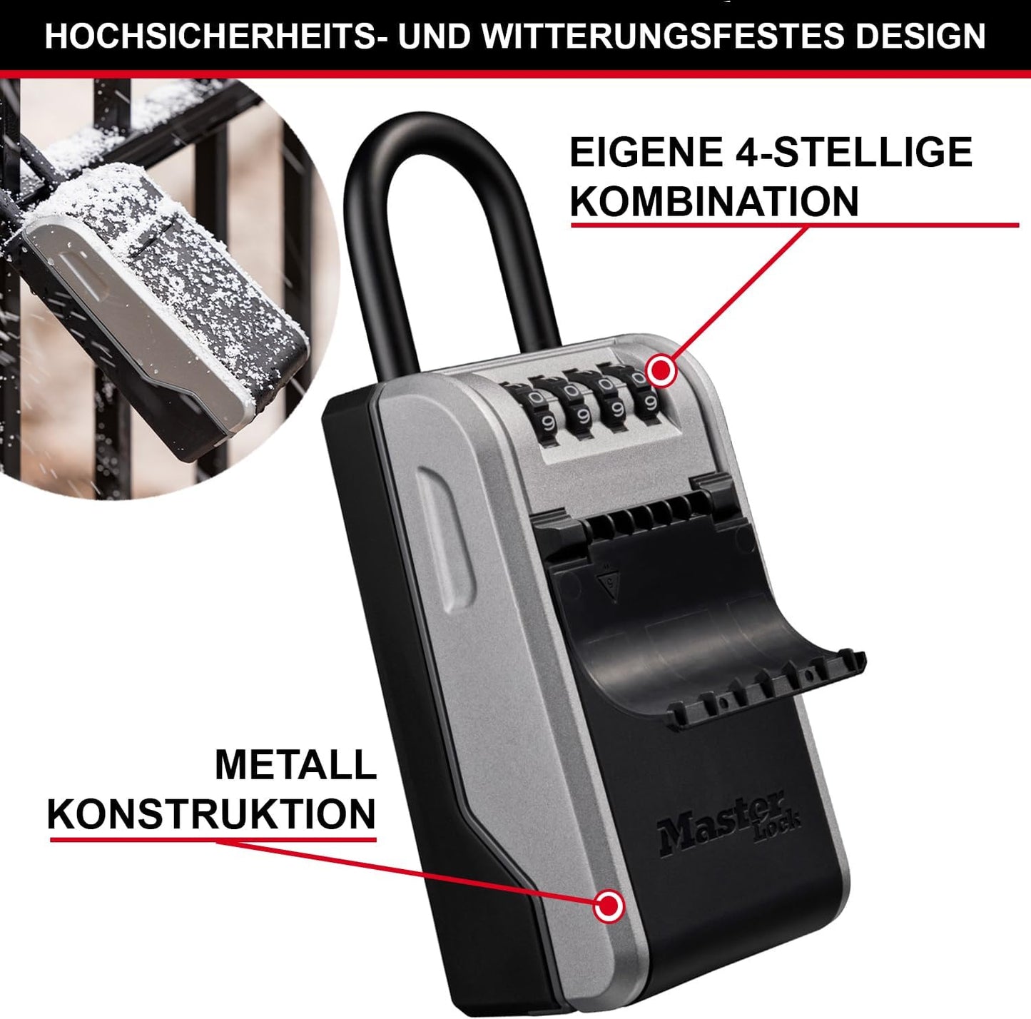 Schlüsseltresor mit Kabelbügel, NEU - XL - mit Kabel Bügel