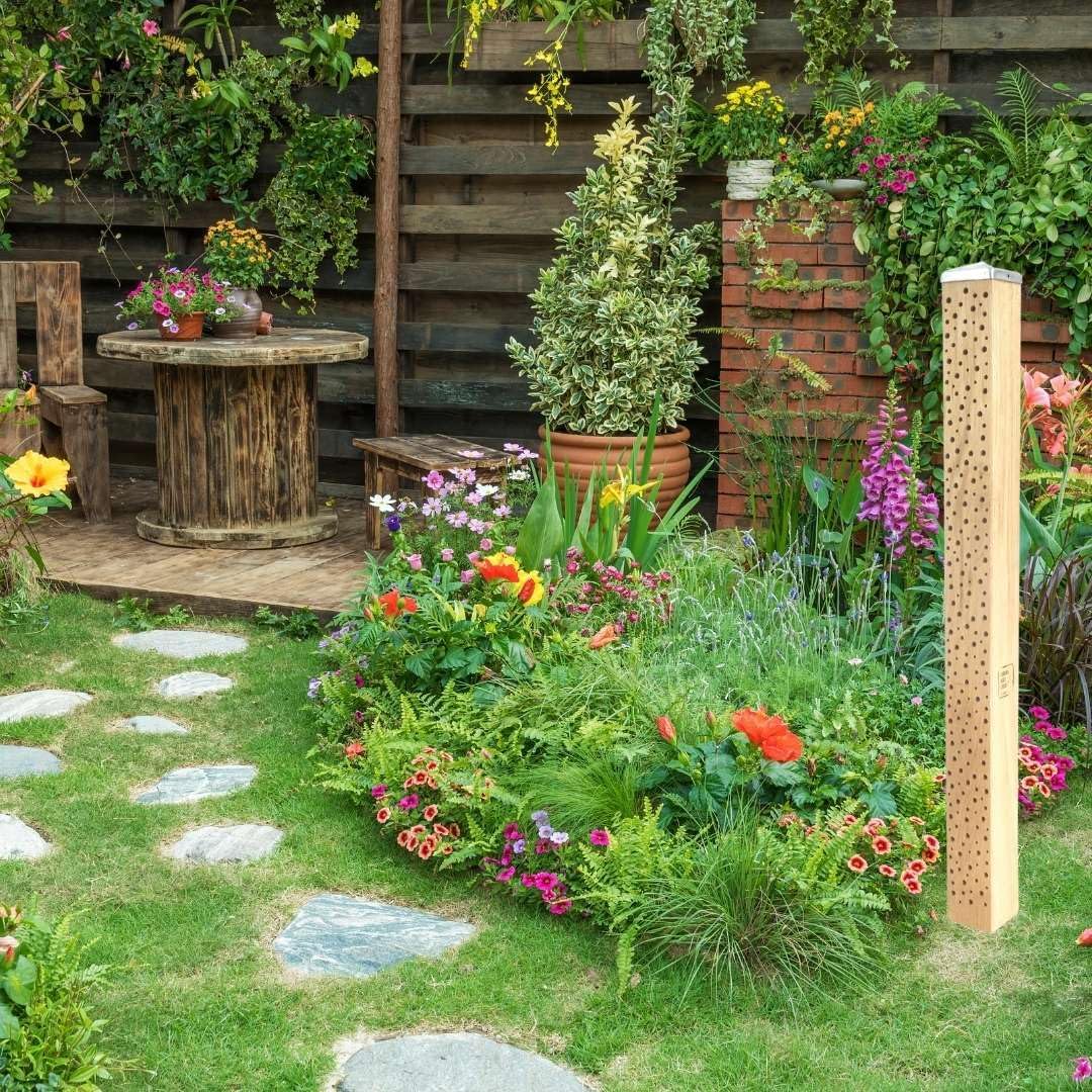 Insektenhotel aus Eiche (100 cm) für Wildbienen, Natur unbehandelt 100 cm