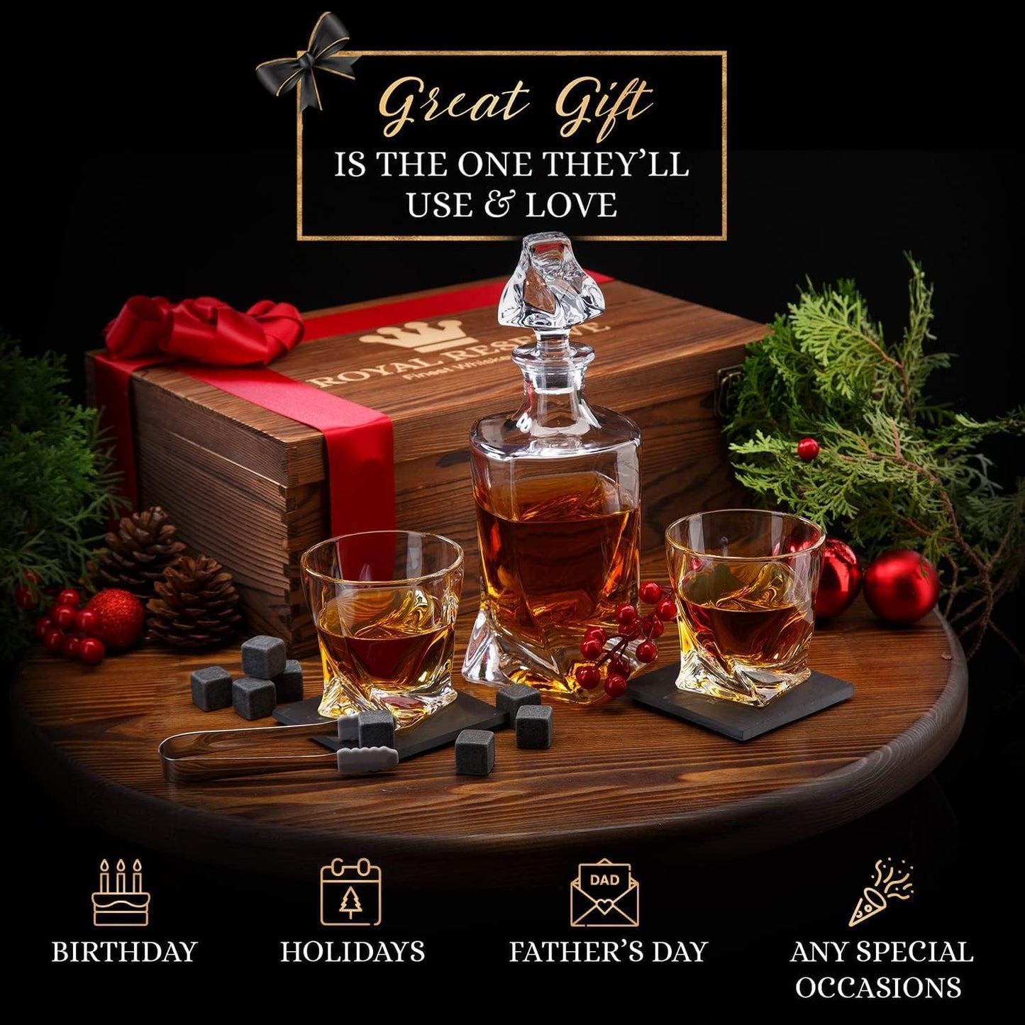 Whisky-Geschenkset, Dekanter & Gläser - Twist Set