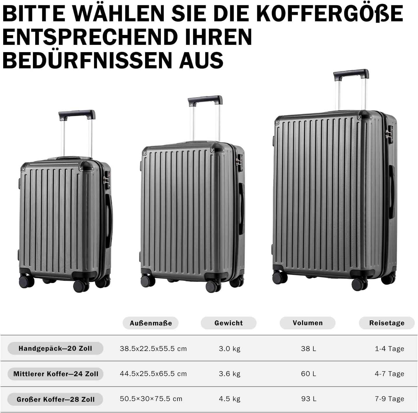 Hartschalen-Trolley mit TSA-Schloss, Handgepäck Dunkelblau