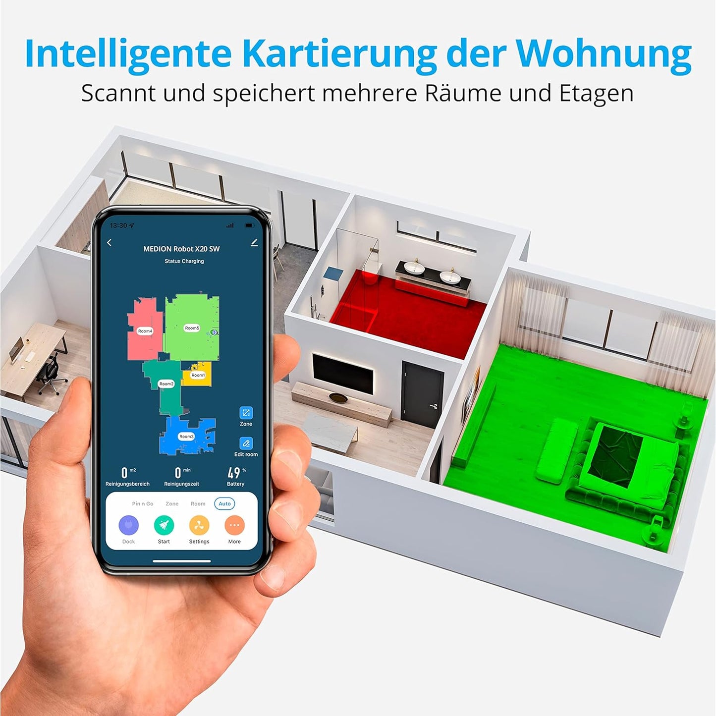 X20 SW+ Saugroboter mit Absaugstation & Wischfunktion