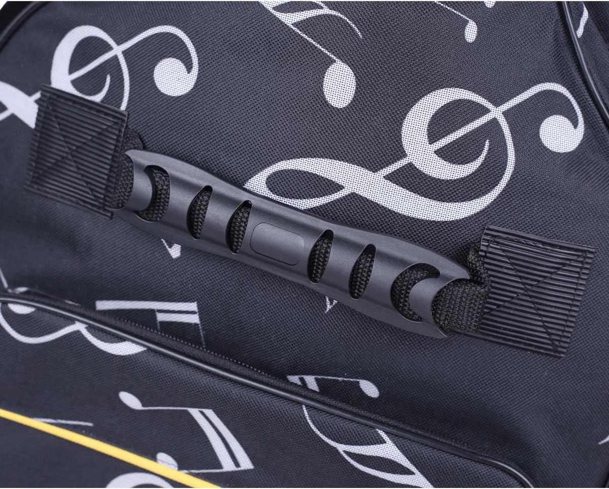 Gepolsterte Gitarren-Tasche mit Rucksackriemen, Music Notes Pattern
