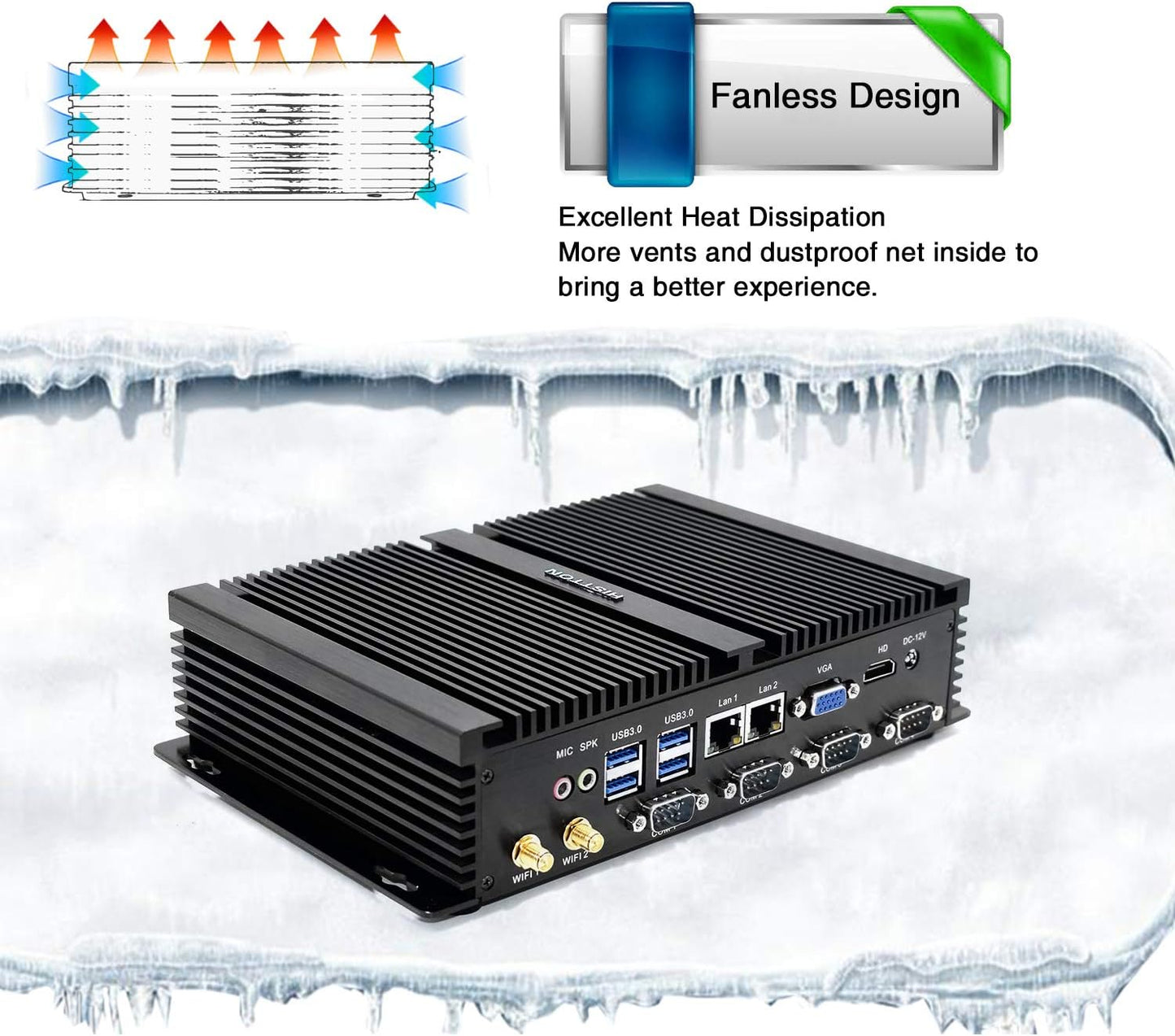Mini PC Lüfterlos Industrie Core i5, 8GB RAM 256GB SSD DDR3 Core i5 3317U