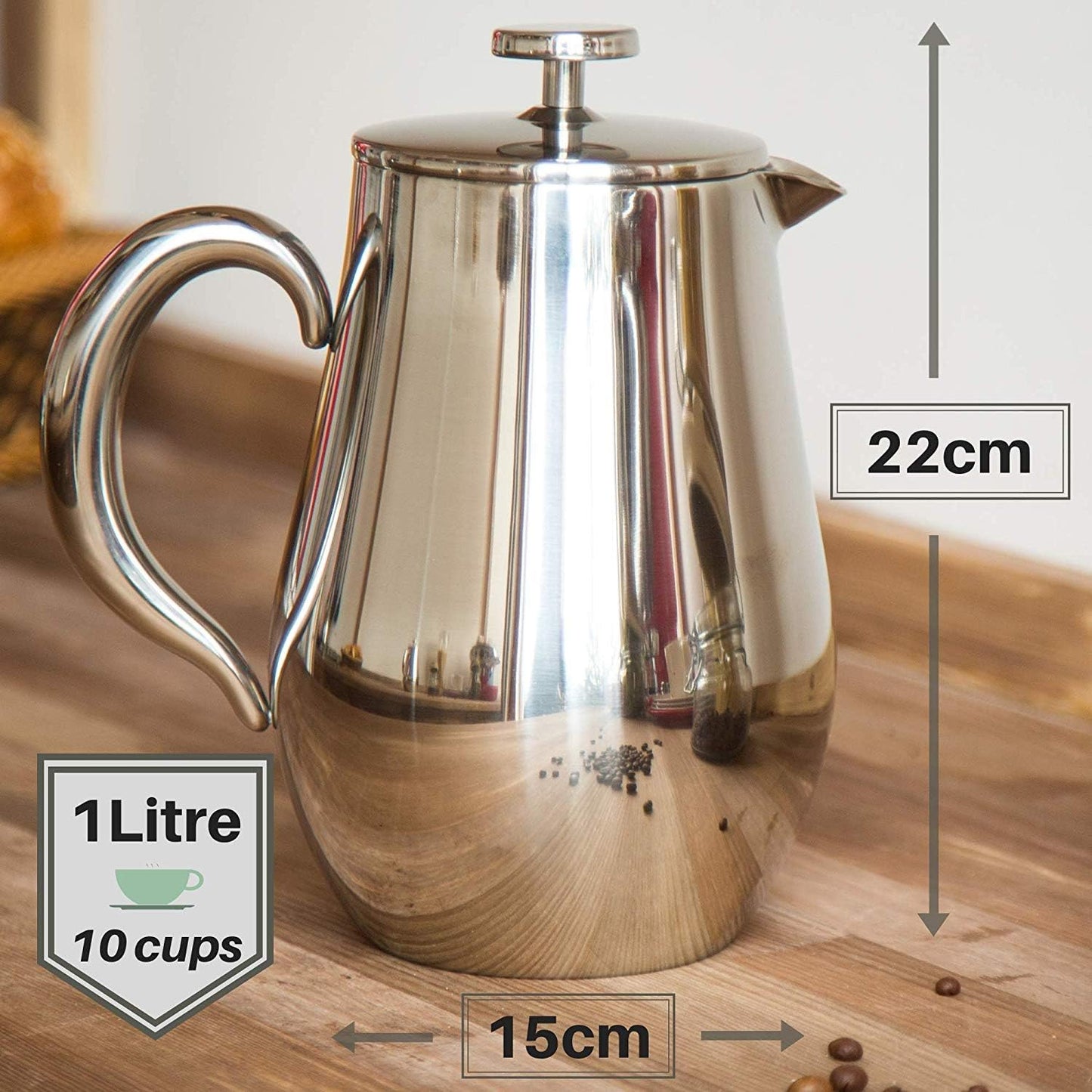 French Press Kaffeebereiter (1 Liter), 1 Litre