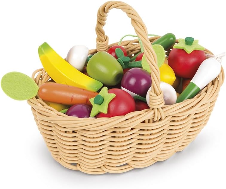 Früchte- und Gemüsekorb, Korb mit 24 Obst & Gemüse