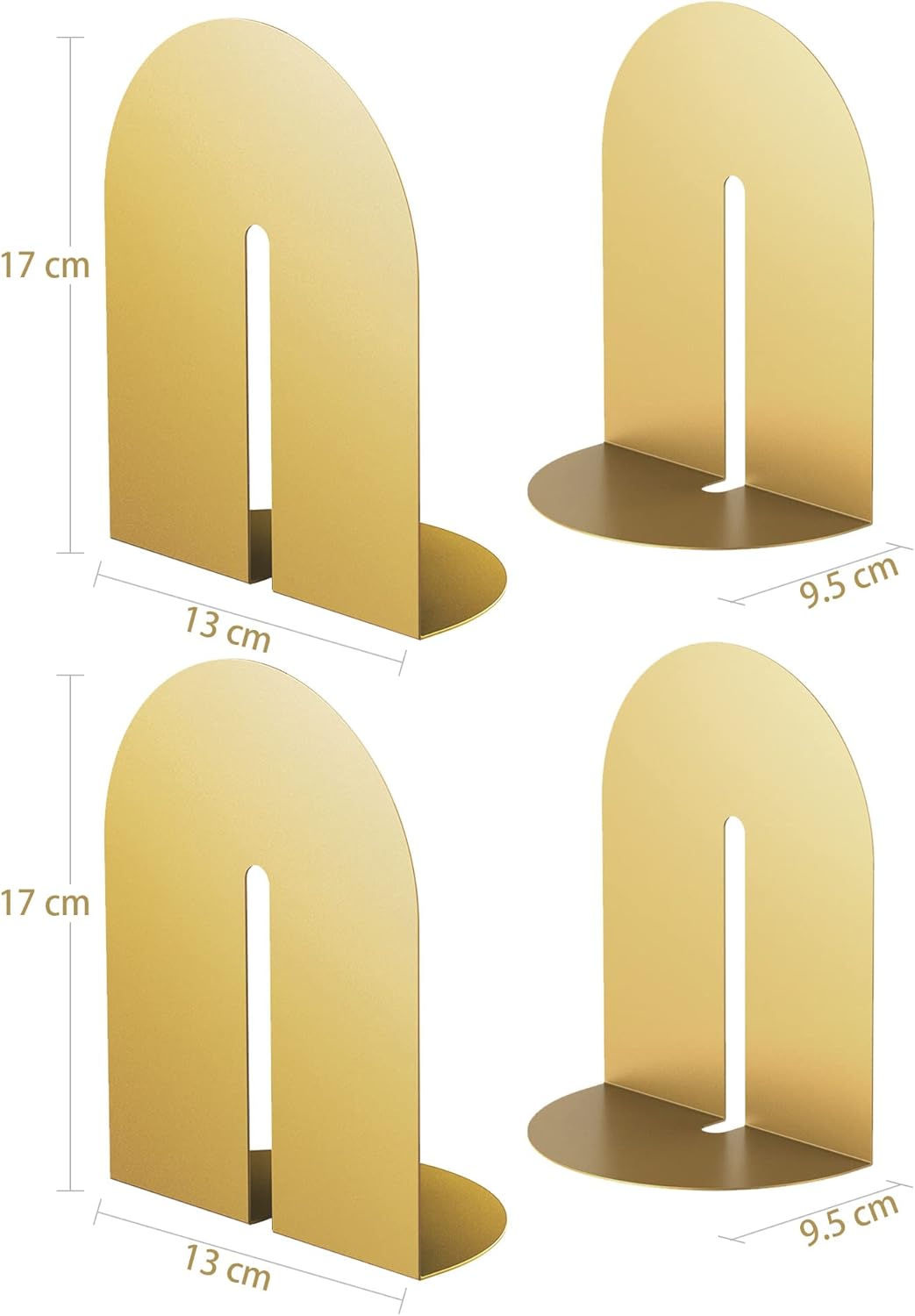 Metall-Bogen Buchstützen-Set, Gold#2